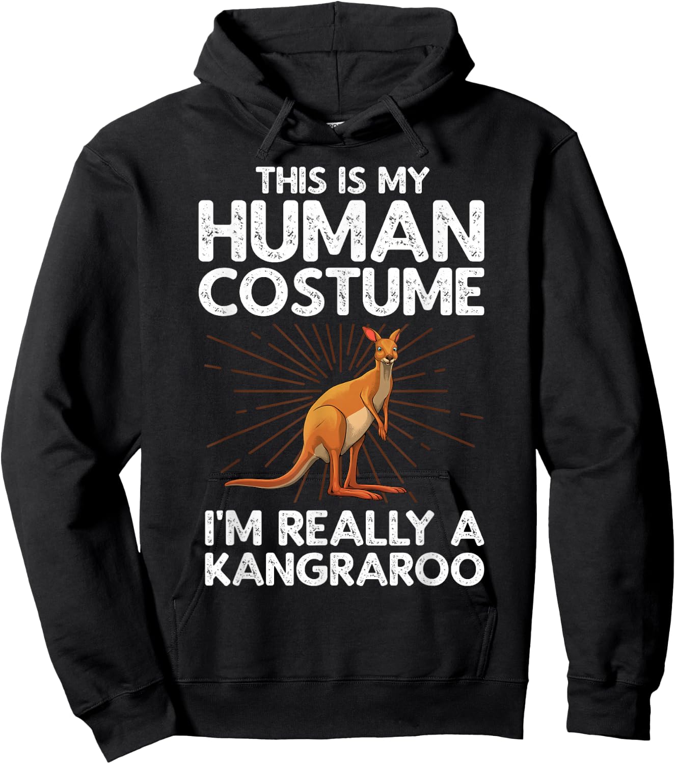 Funny Kangaroo Design Women Kids Kangaroo Animal Hoodie - Hoodie | Black