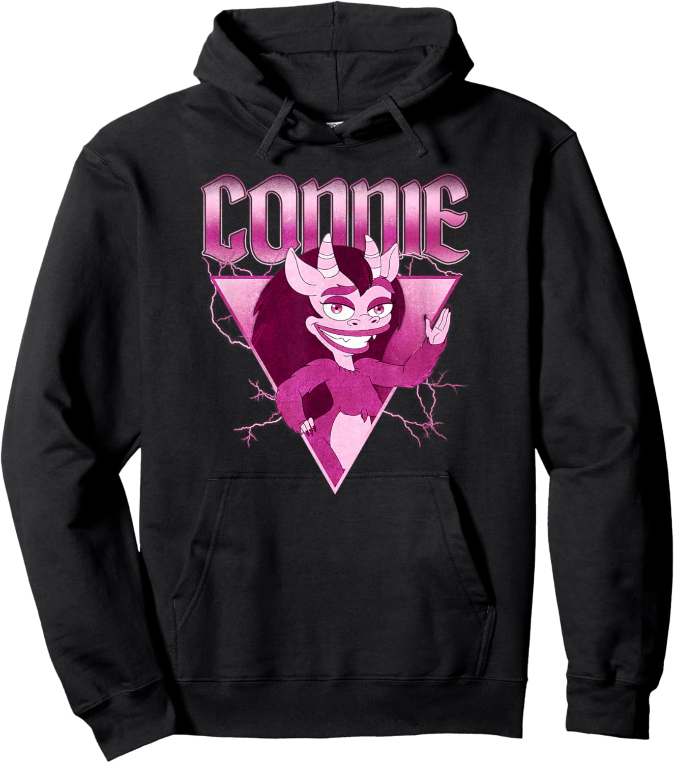 Big Mouth Hormone Monster Connie Distressed Portrait Hoodie - Hoodie | Black