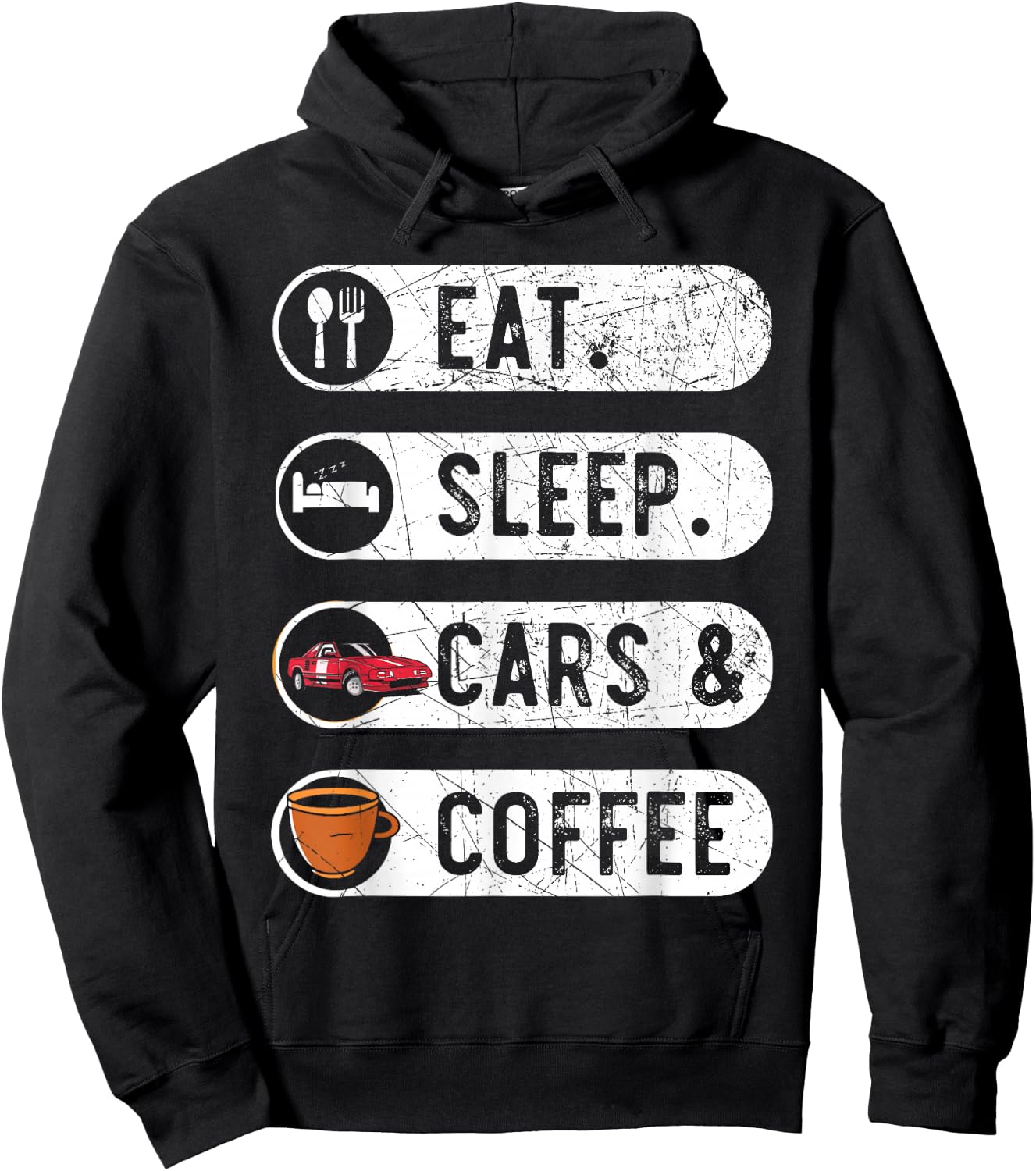 Car Coffee Caffeine Car Enthusiast Car Racing Hoodie - Hoodie | Black