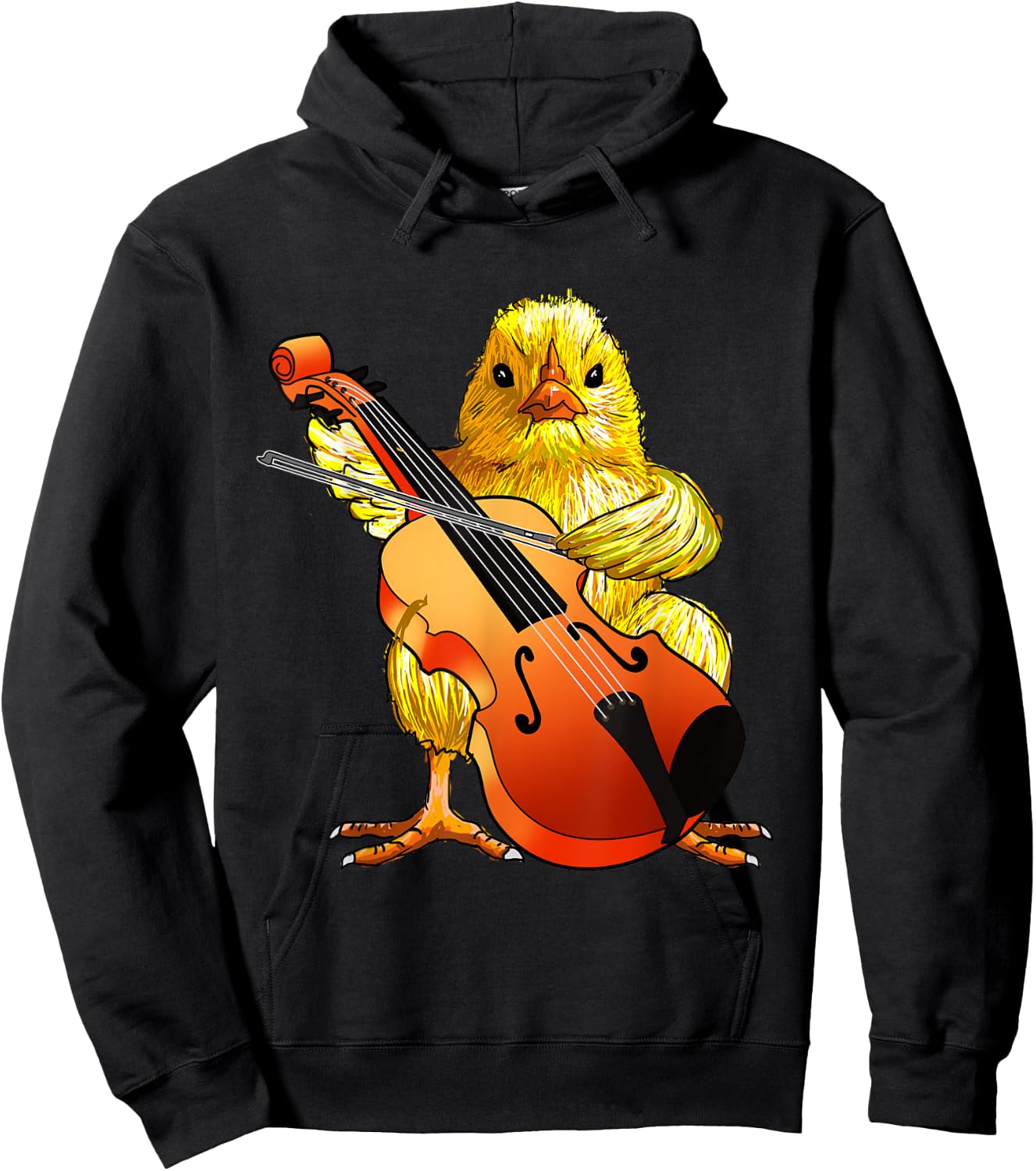 Cute Chicken Playing Cello - Musical Cello Player Gifts Idea Hoodie - Hoodie | Black