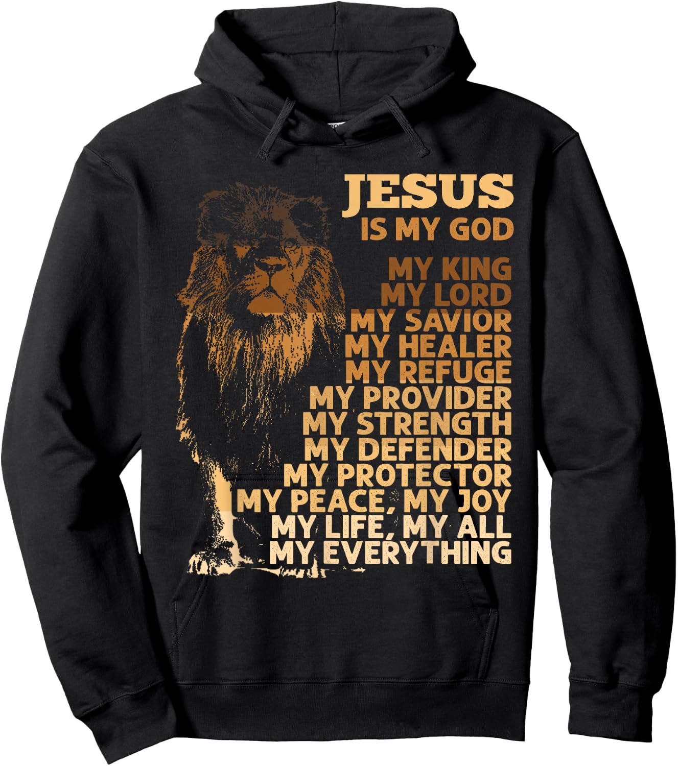 Jesus Is My God My King Black History Month BLM Melanin Lion Hoodie - Hoodie | Black