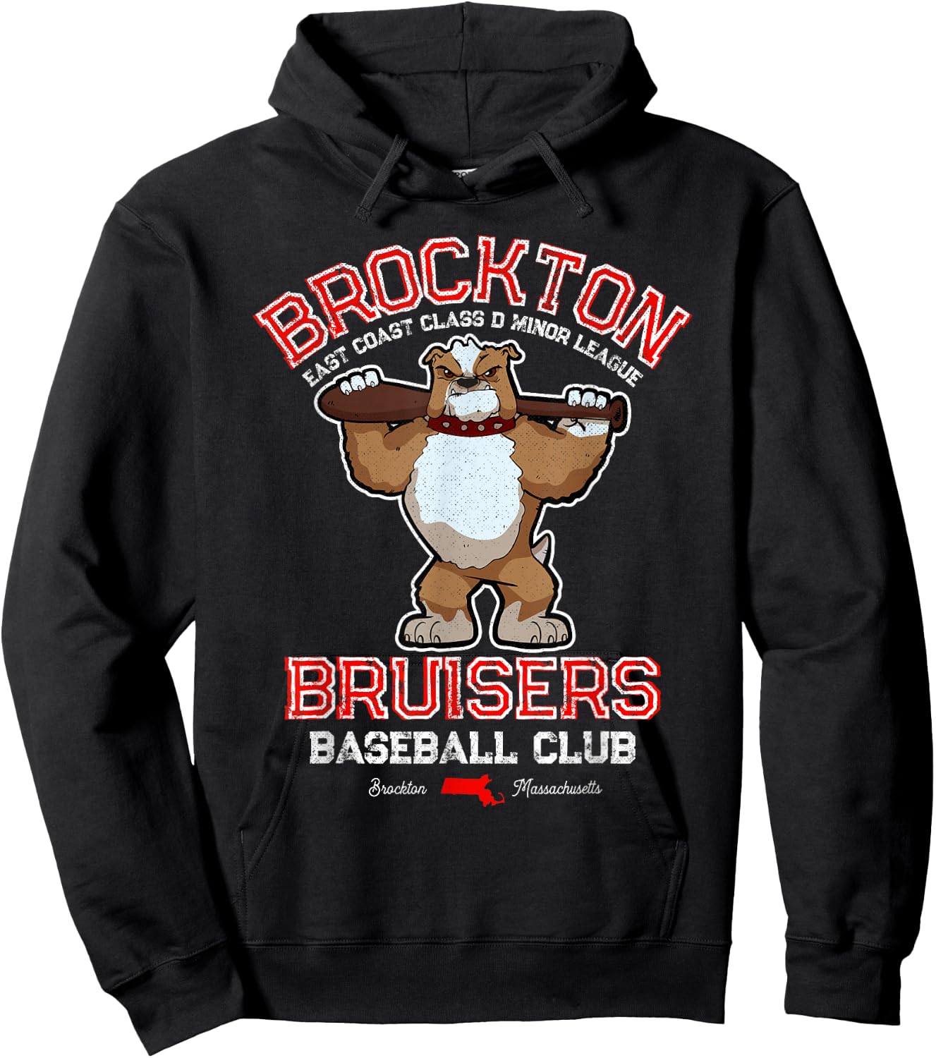 Brockton Bruisers Retro Minor League Baseball Team Hoodie - Hoodie | Black