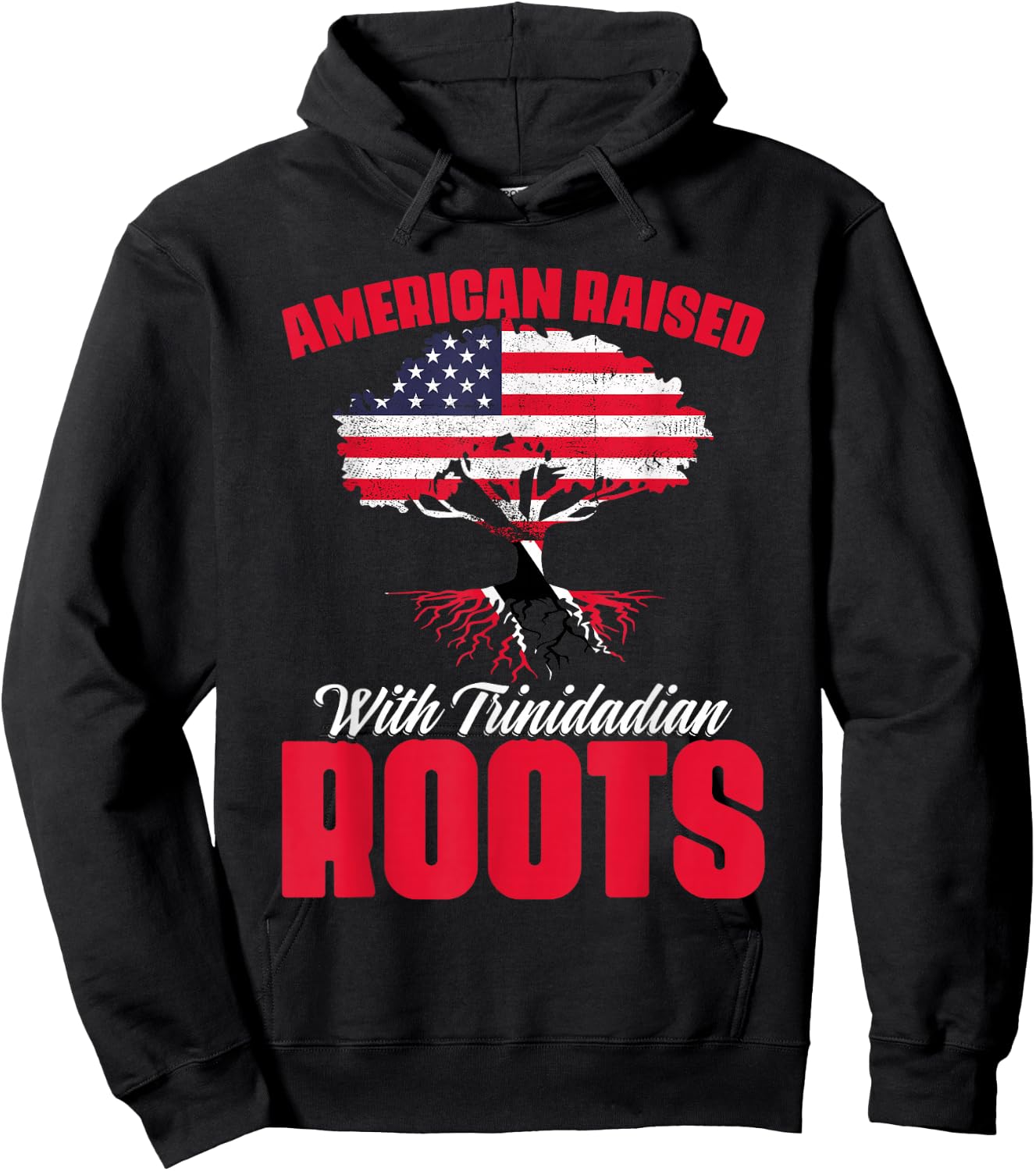 American Raised with Trinidadian Roots Trinidad Tobago USA Hoodie - Hoodie | Black