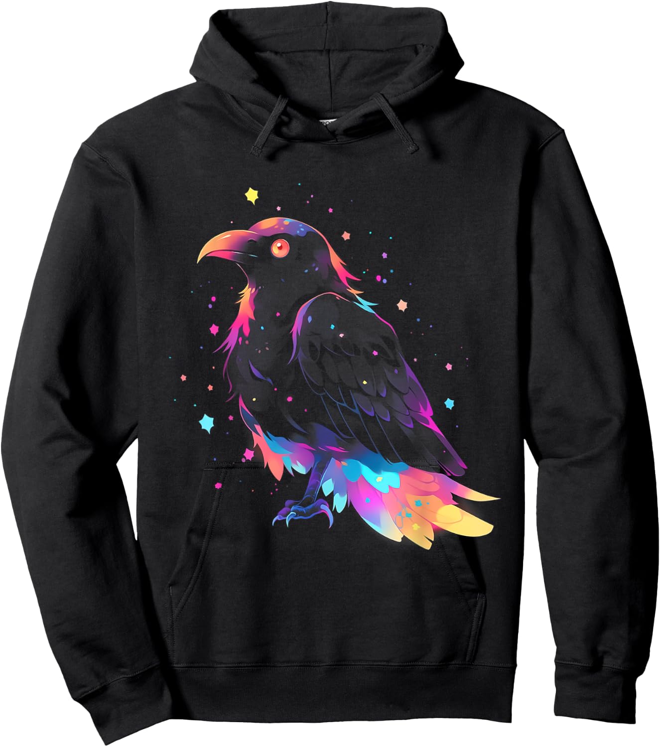 Kawaii Crow Raven | Pastel Goth Aesthetic Gothic Anime Hoodie - Hoodie | Black