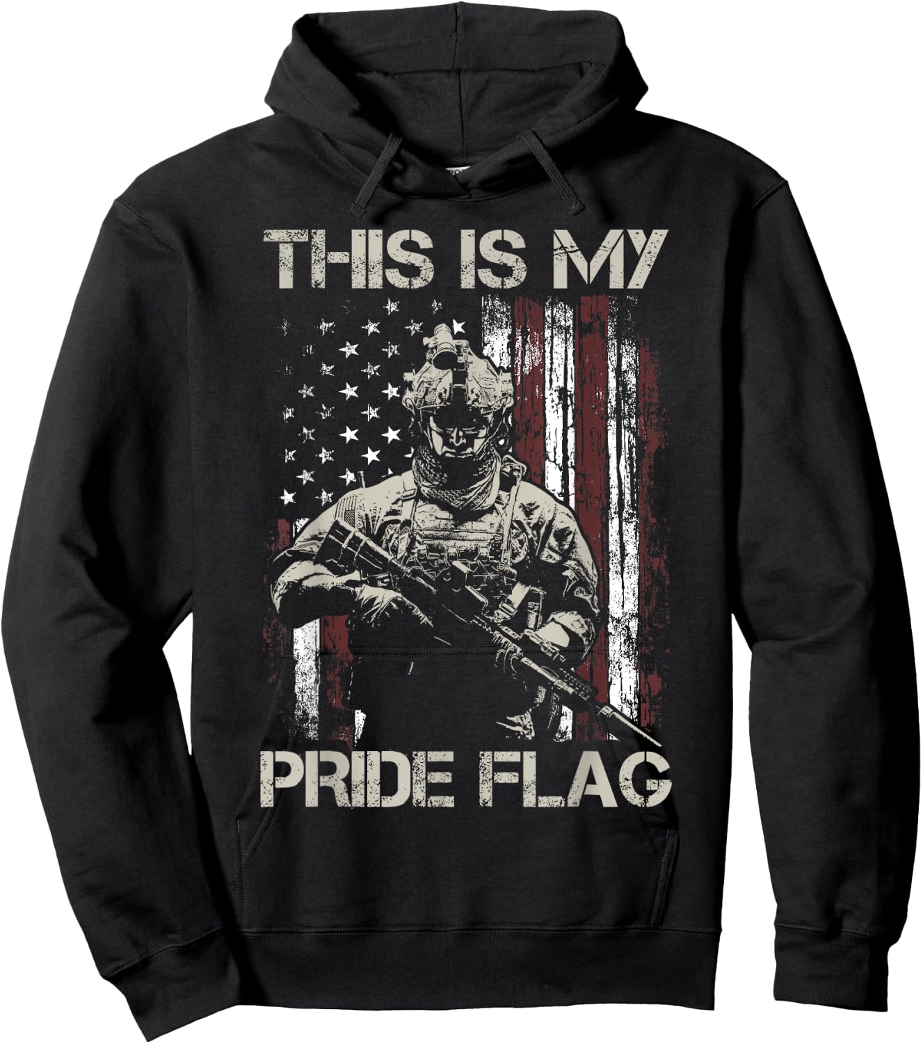 This Is My Pride Flag USA Veteran Patriots Gun American Flag Hoodie - Hoodie | Black