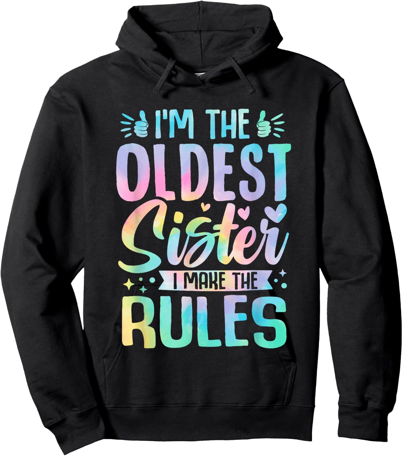 Oldest Sister I Make The Rules Funny Matching Sister Hoodie - Hoodie | Black