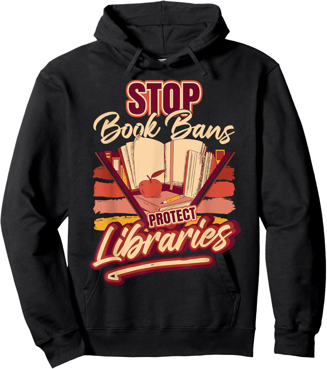 Banned Books Stop Book Bans Protect Libraries Hoodie - Hoodie | Black