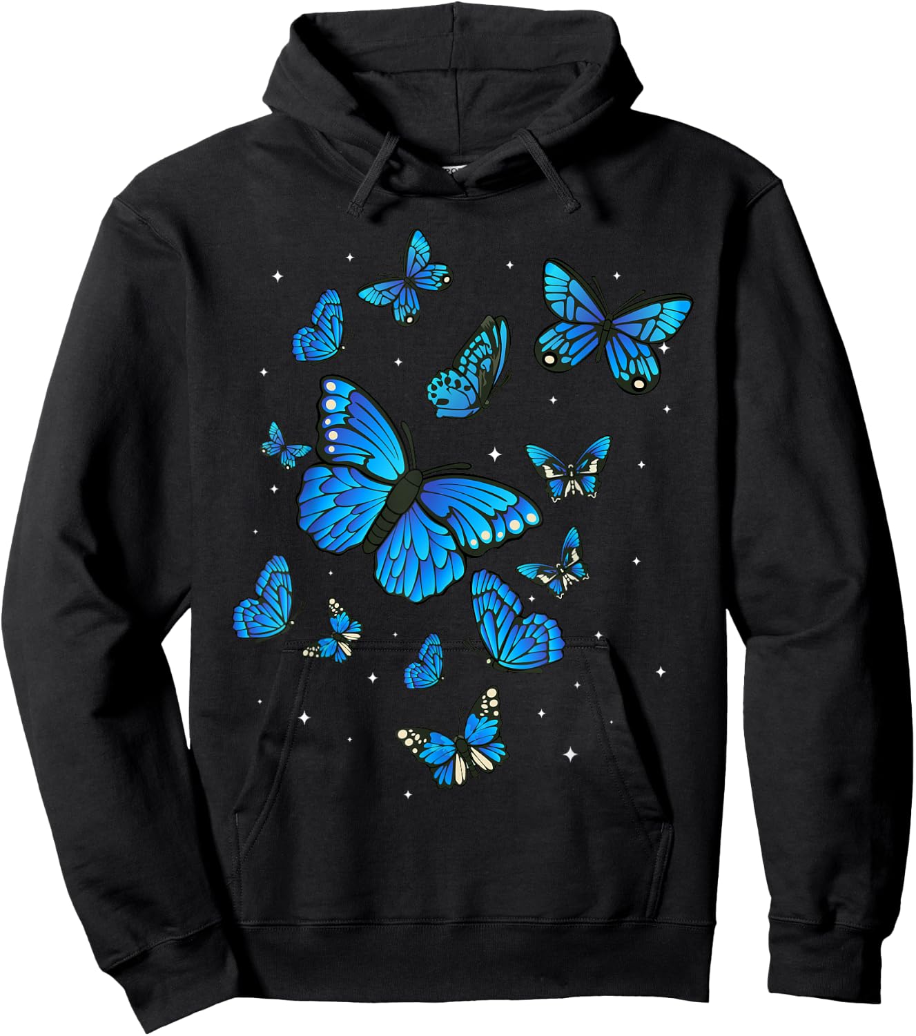 Blue Butterflies Insects Collector Nature Lover Botanist Art Hoodie - Hoodie | Black