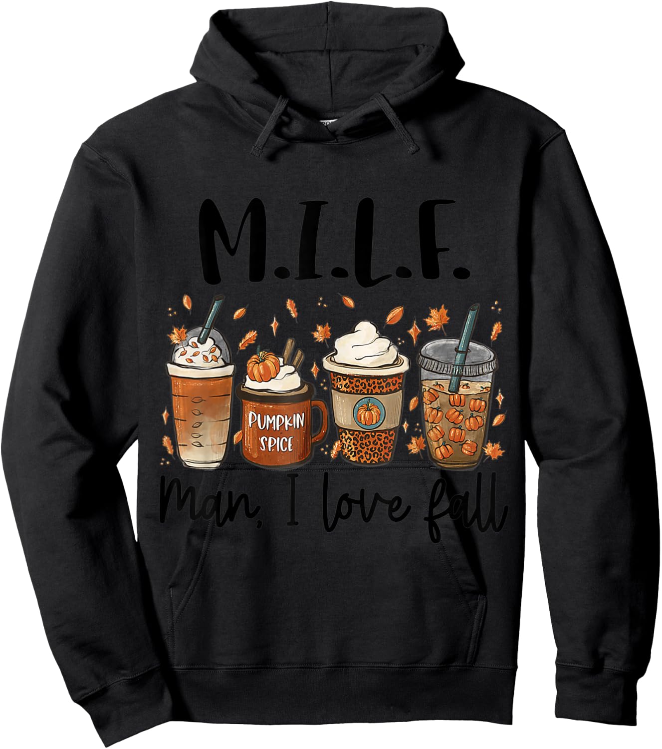 MIFL Man I Love Fall Coffee Cozy Fall Hoodie - Hoodie | Black
