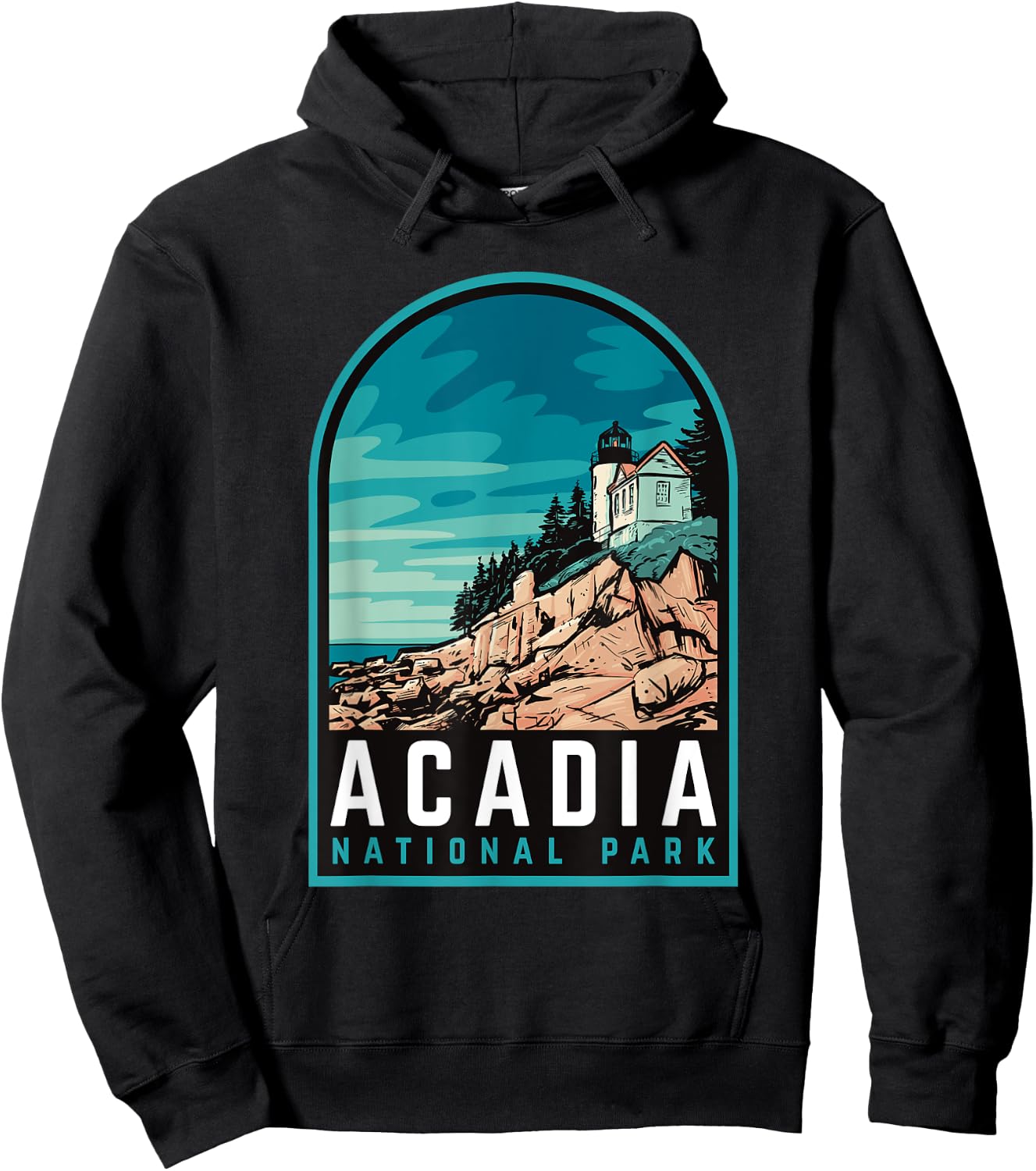 Acadia National Park Maine Bar Harbor Hoodie - Hoodie | Black
