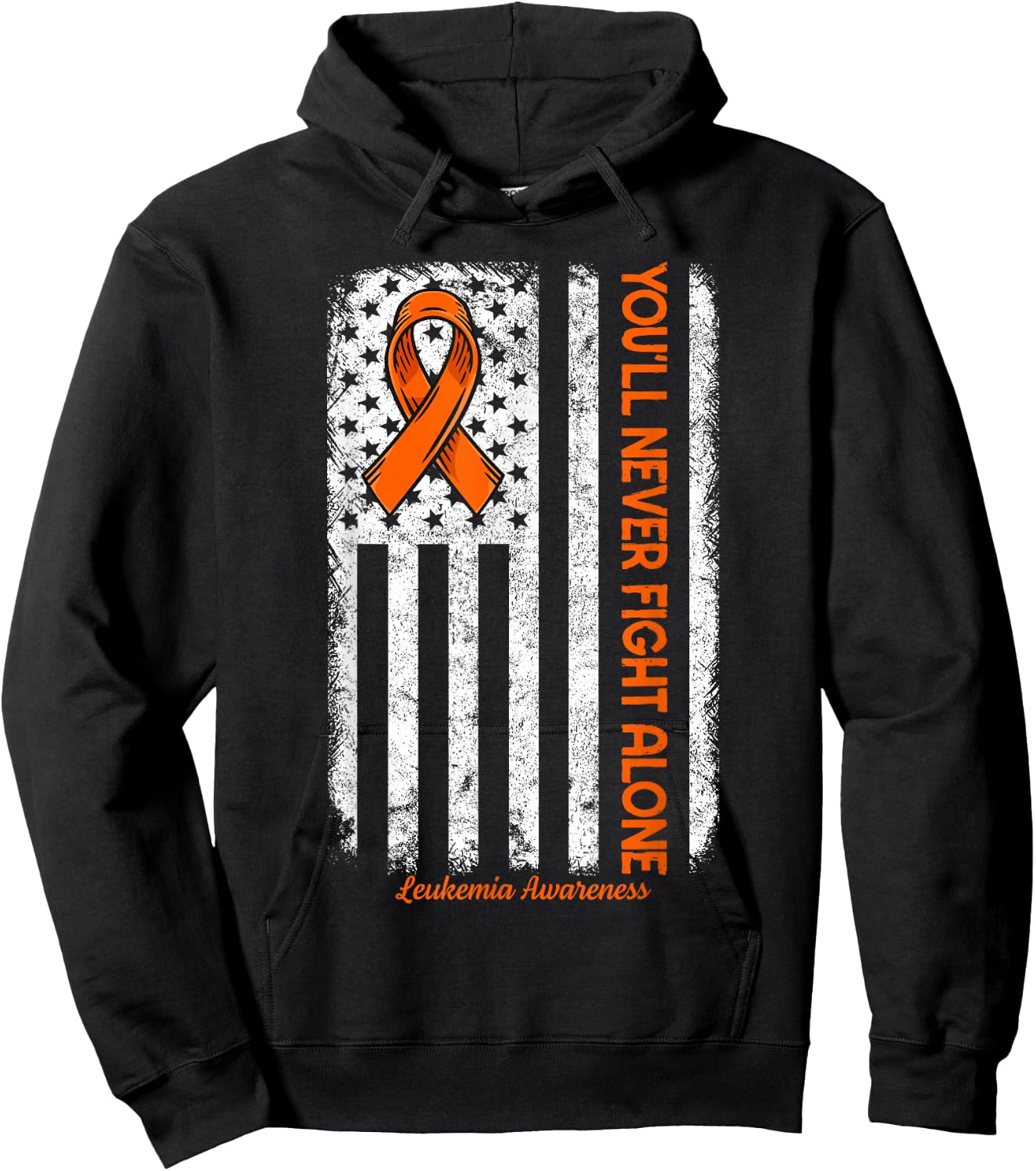 You'll Never fight Alone Blood Cancer Leukemia Awareness Hoodie - Hoodie | Black