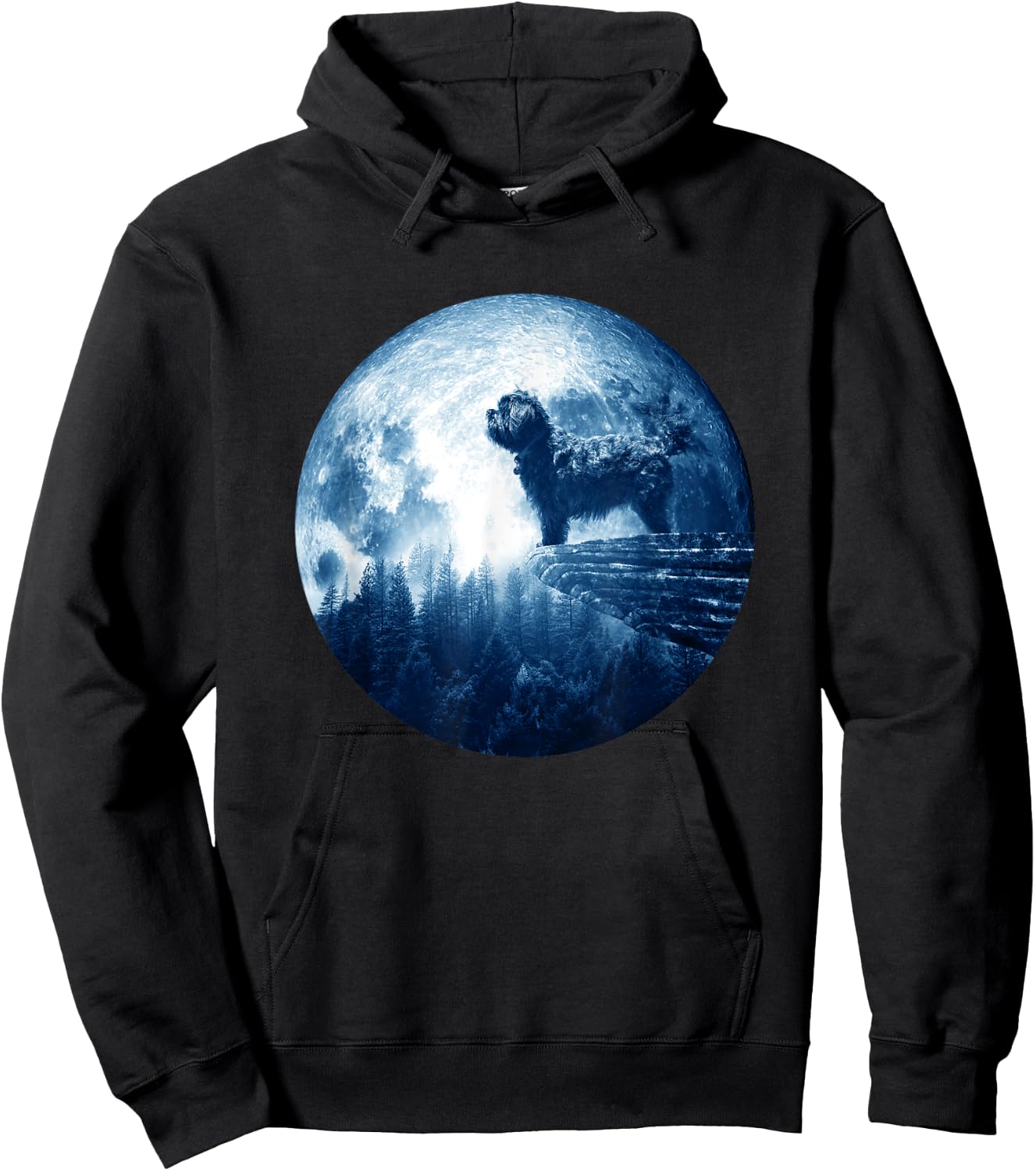Affenpinscher Dog Moon Dog Mom Dad Women Men Dog Lovers Hoodie - Hoodie | Black