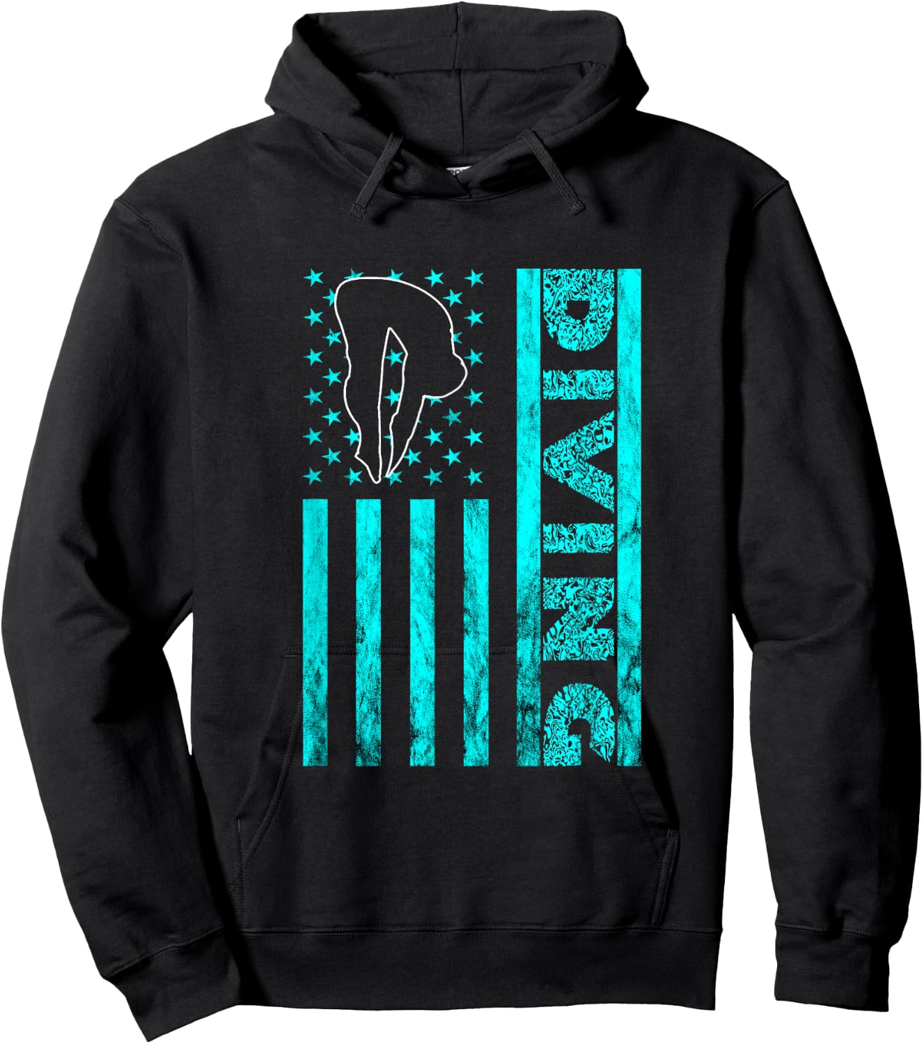 America USA Springboard Diving Platform Diver Water Sport Hoodie - Hoodie | Black