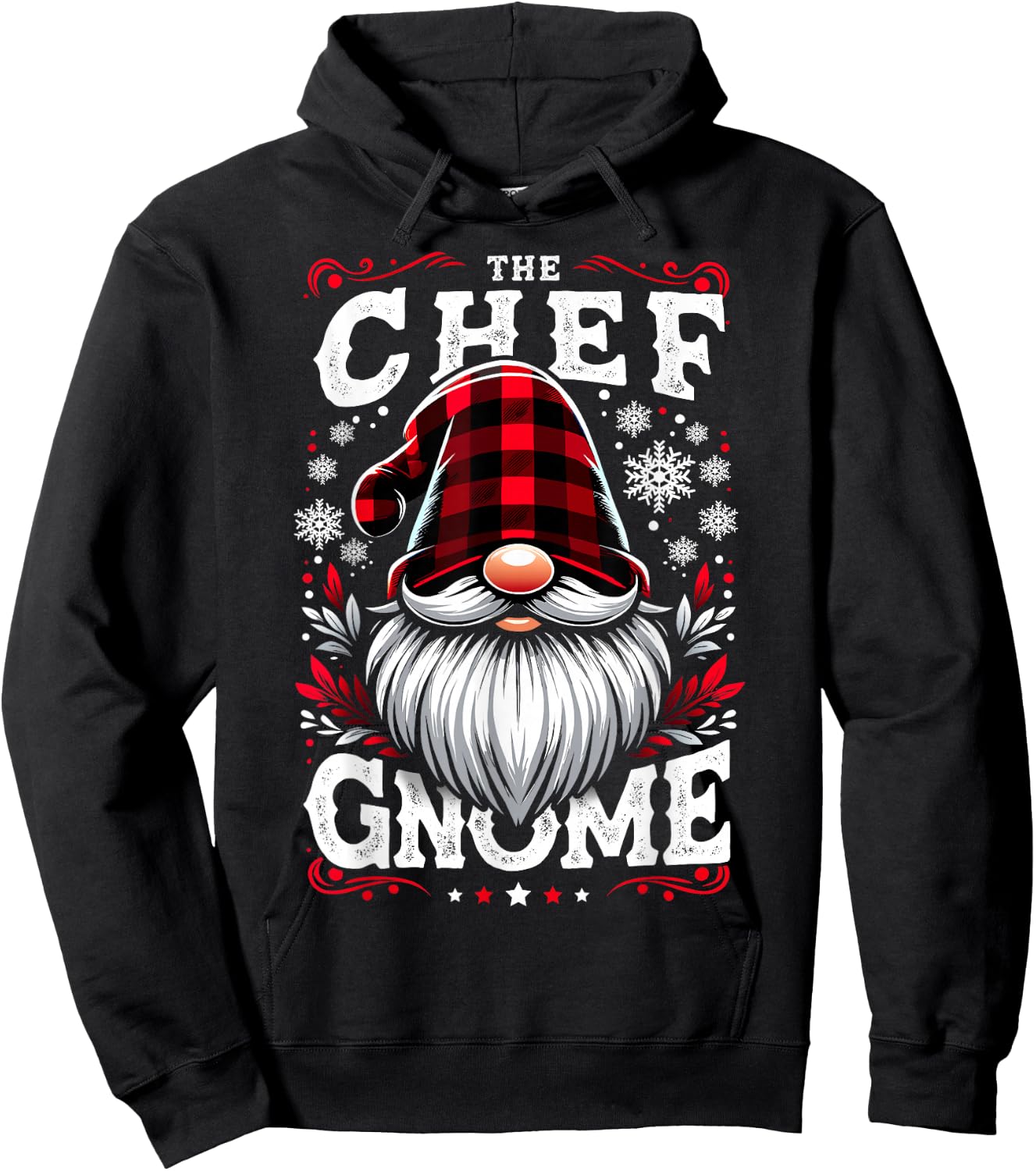 The Chef Gnome Matching Family Christmas Pajama Hoodie - Hoodie | Black
