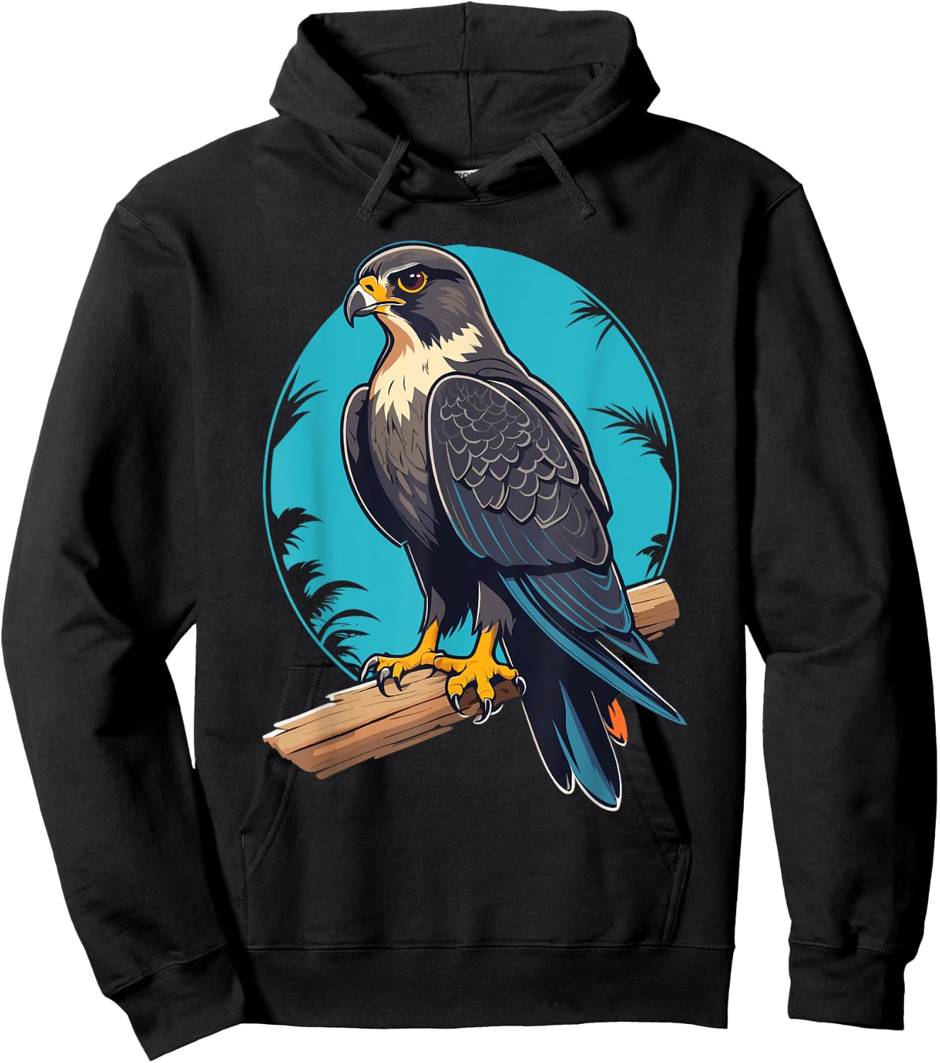 Ventage Peregrine Falcon Graphic: Cute Peregrine Falcon Hoodie - Hoodie | Black