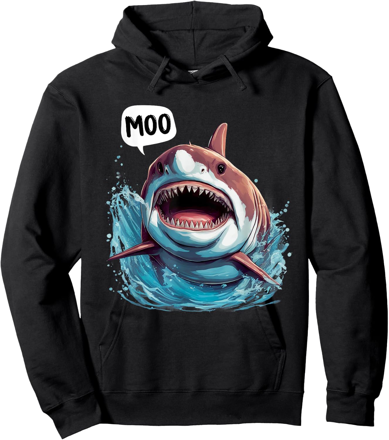 Funny Shark - Moo I'm A Cow Men Women Kids Moo Hoodie - Hoodie | Black