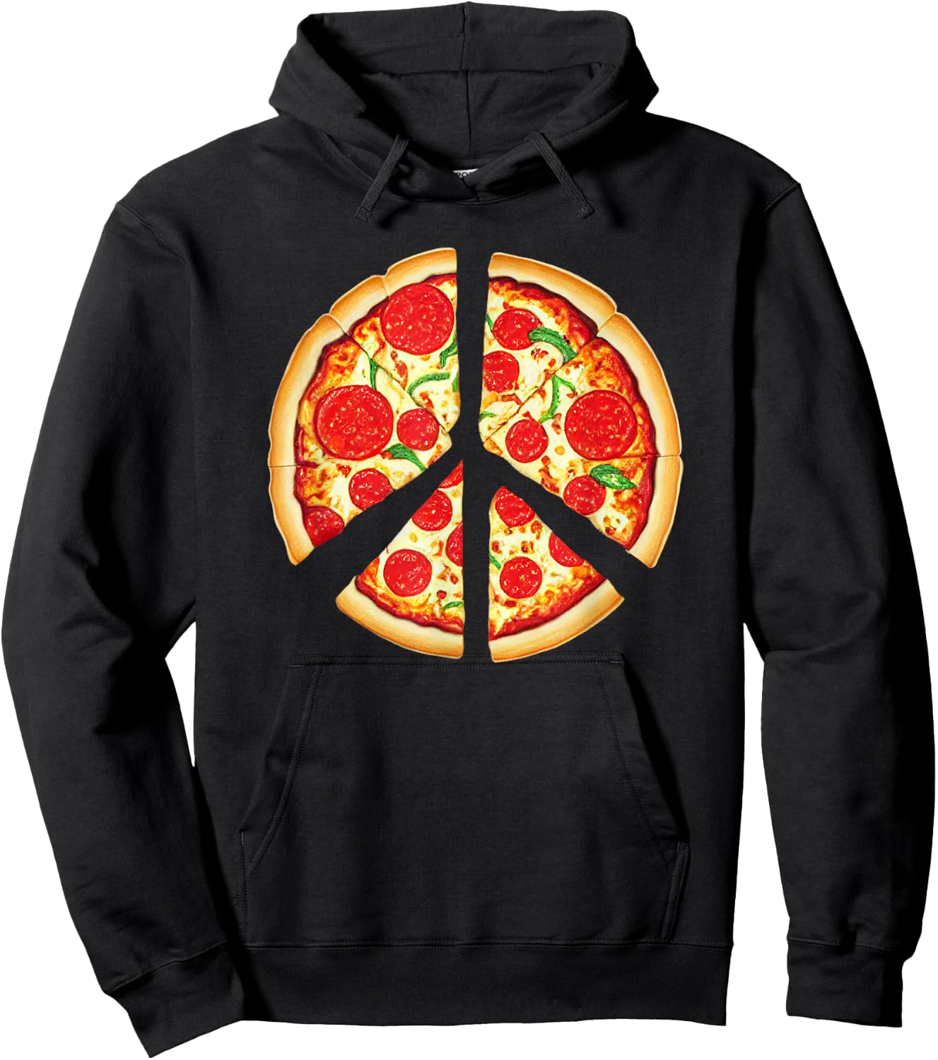 Peace Pizza Hoodie - Hoodie | Black