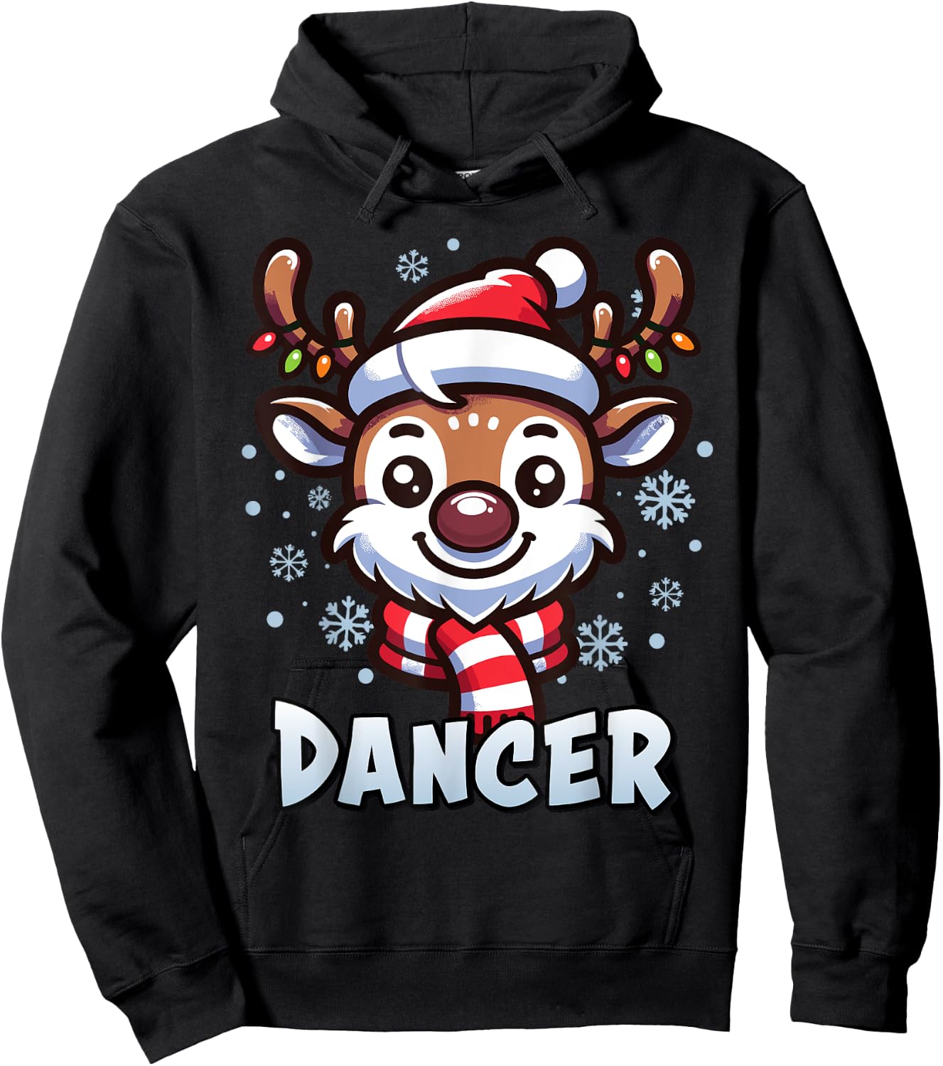 Santa’s Reindeer Dancer Xmas Group Costume Hoodie - Hoodie | Black