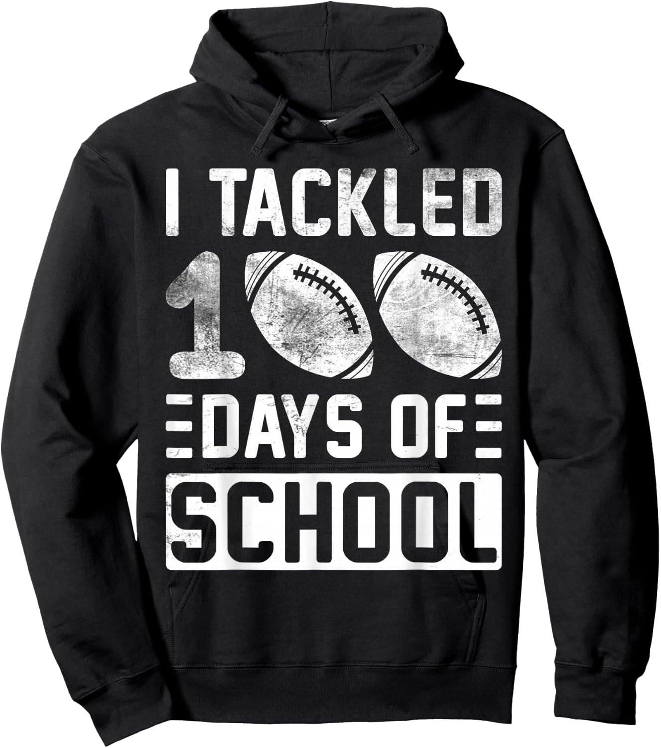 I Tackled 100 Days Of School Football Boys 100th Day School Hoodie - Hoodie | Black