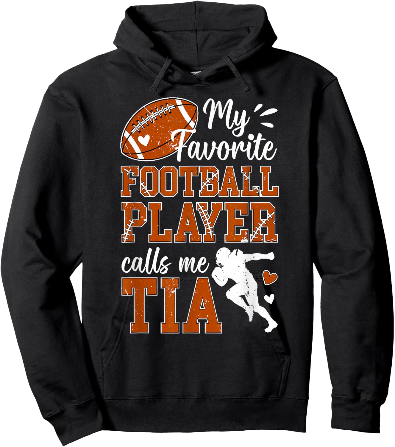 My Favorite Football Player Calls Me Tia Football Tia Aunt Hoodie - Hoodie | Black