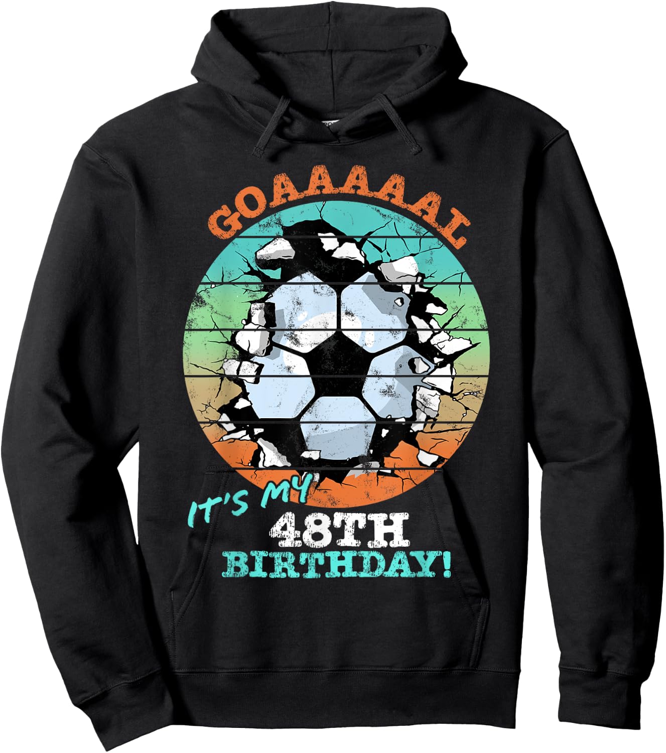 Soccer Birthday Party 48 Year Old Boy 48th Birthday, Girl Hoodie - Hoodie | Black