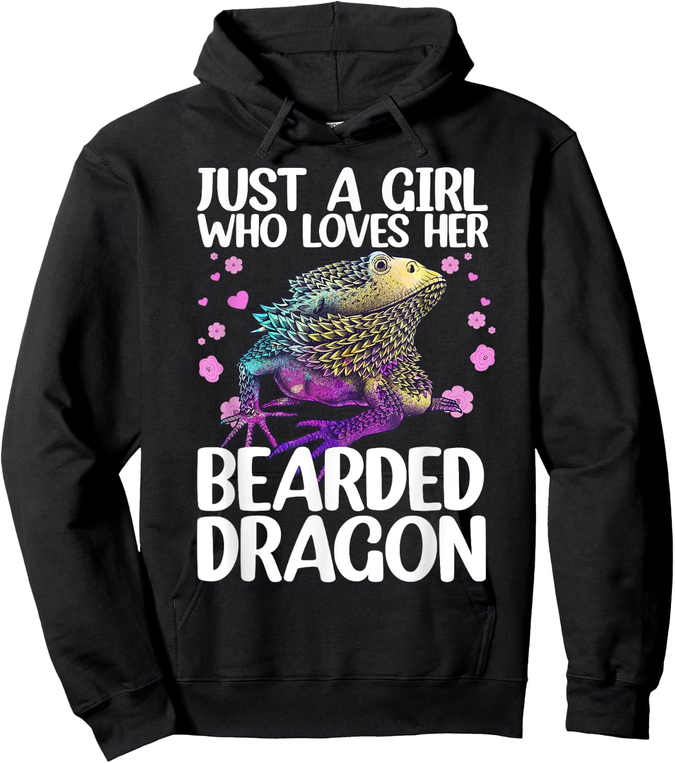 Cool Bearded Dragon Women Reptile Lovers Pet Lizard Hoodie - Hoodie | Black
