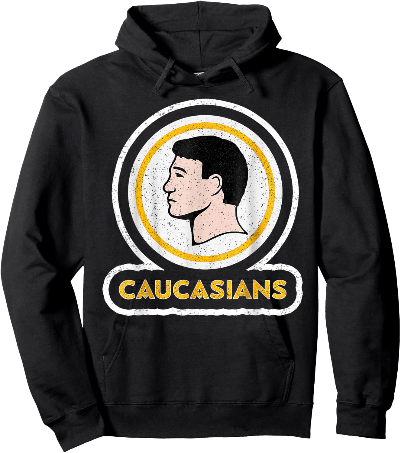 Caucasians Funny Vintage Caucasians Pride Hoodie - Hoodie | Black