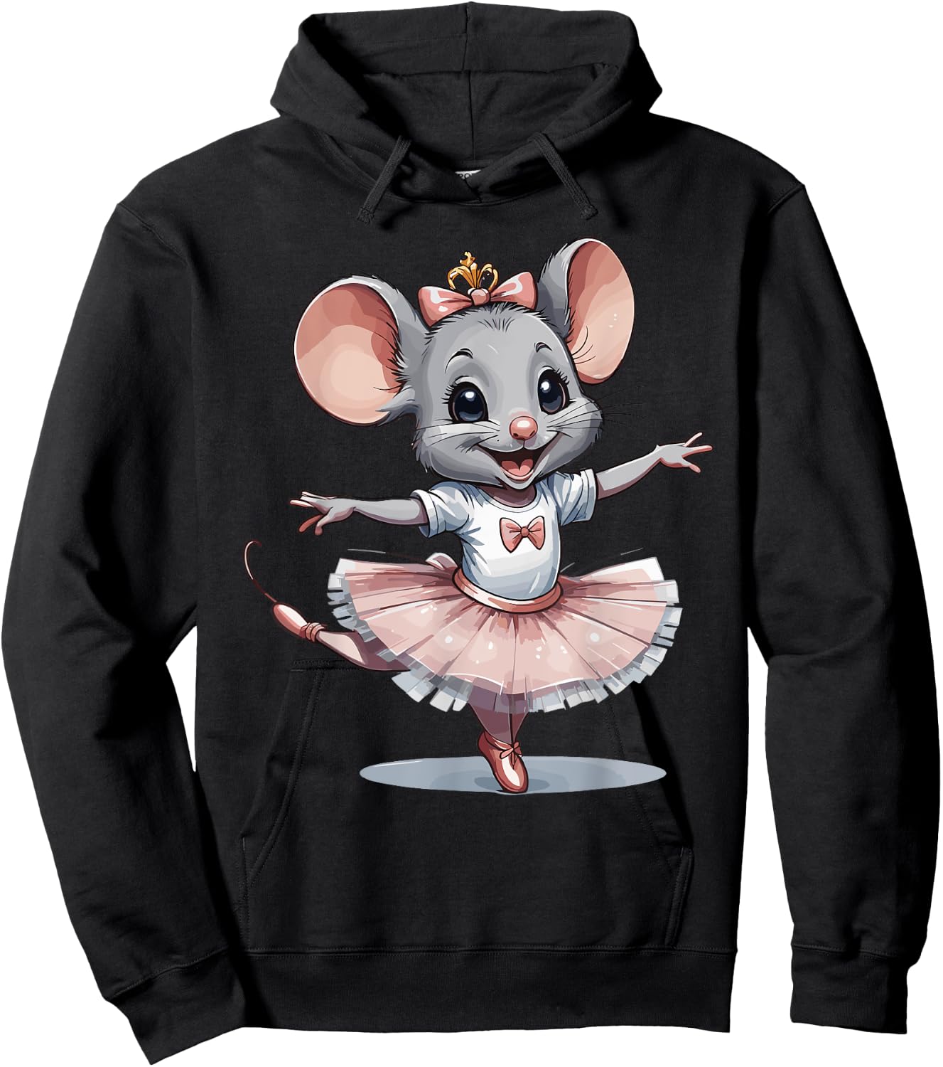 Cute Unique & Modern Mouse Ballet & Ballerina Hoodie - Hoodie | Black