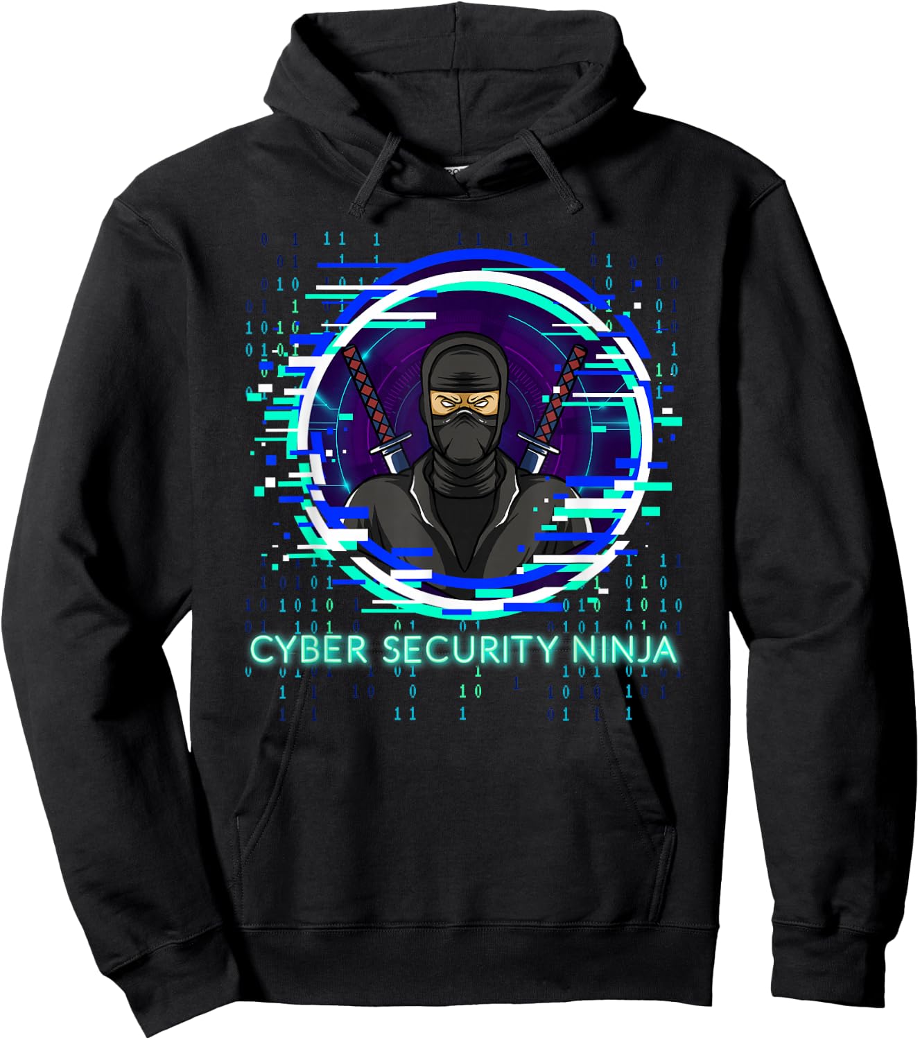 Cybersecurity Ninja Binary Code Programmer Nerd Design Hoodie - Hoodie | Black