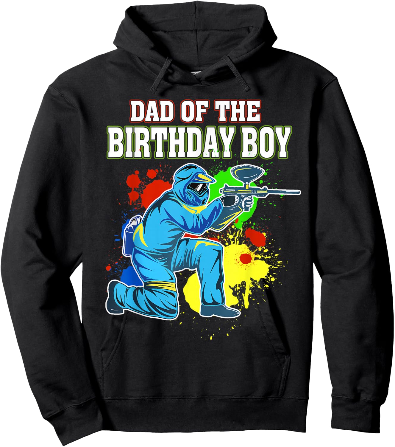 Paintball Dad of the Birthday Boy Birthday Party Paintball Hoodie - Hoodie | Black