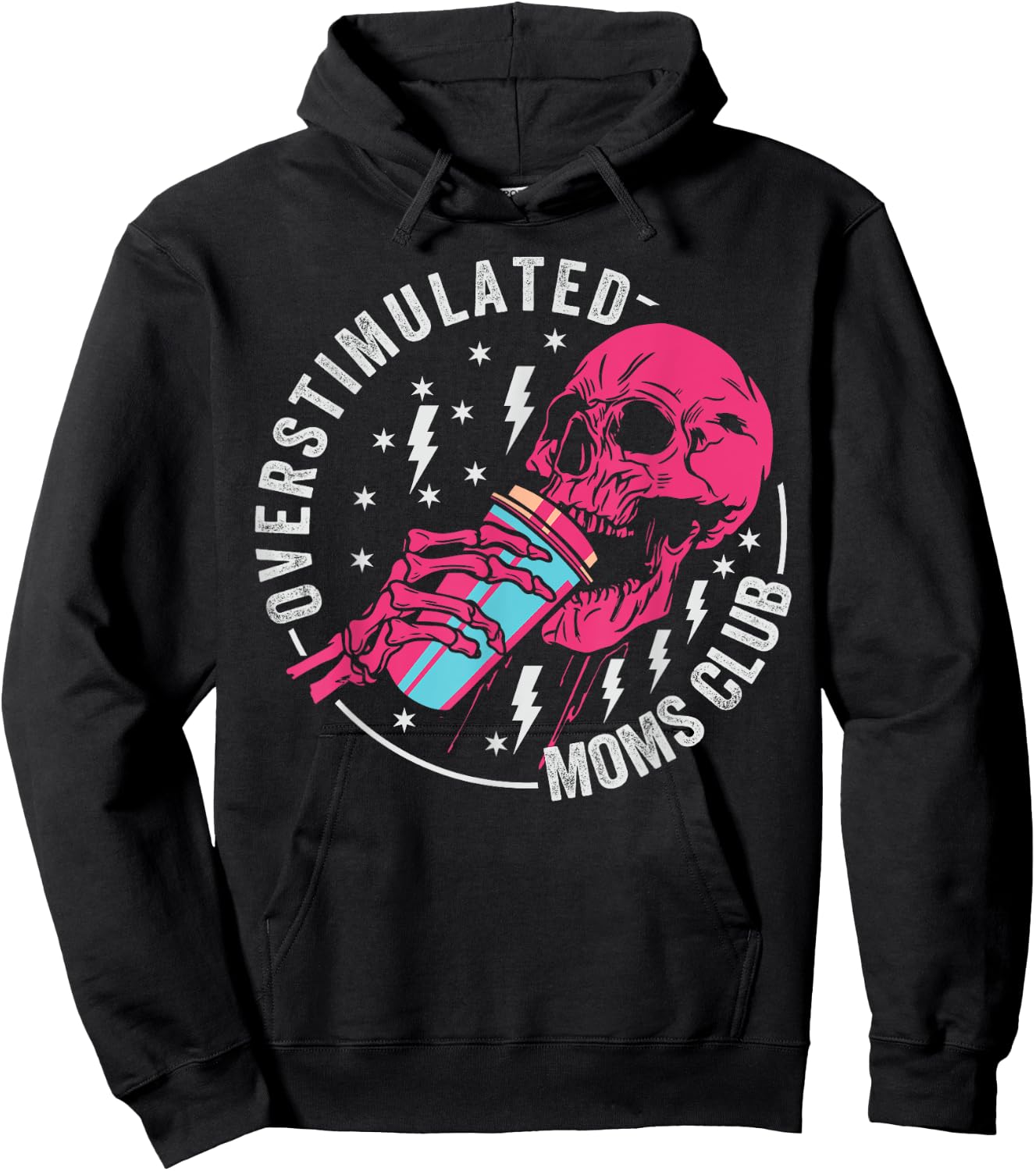 Funny Parenting Mother - Mom Life - Proud Parent Overstimulated Moms Club Hoodie - Hoodie | Black