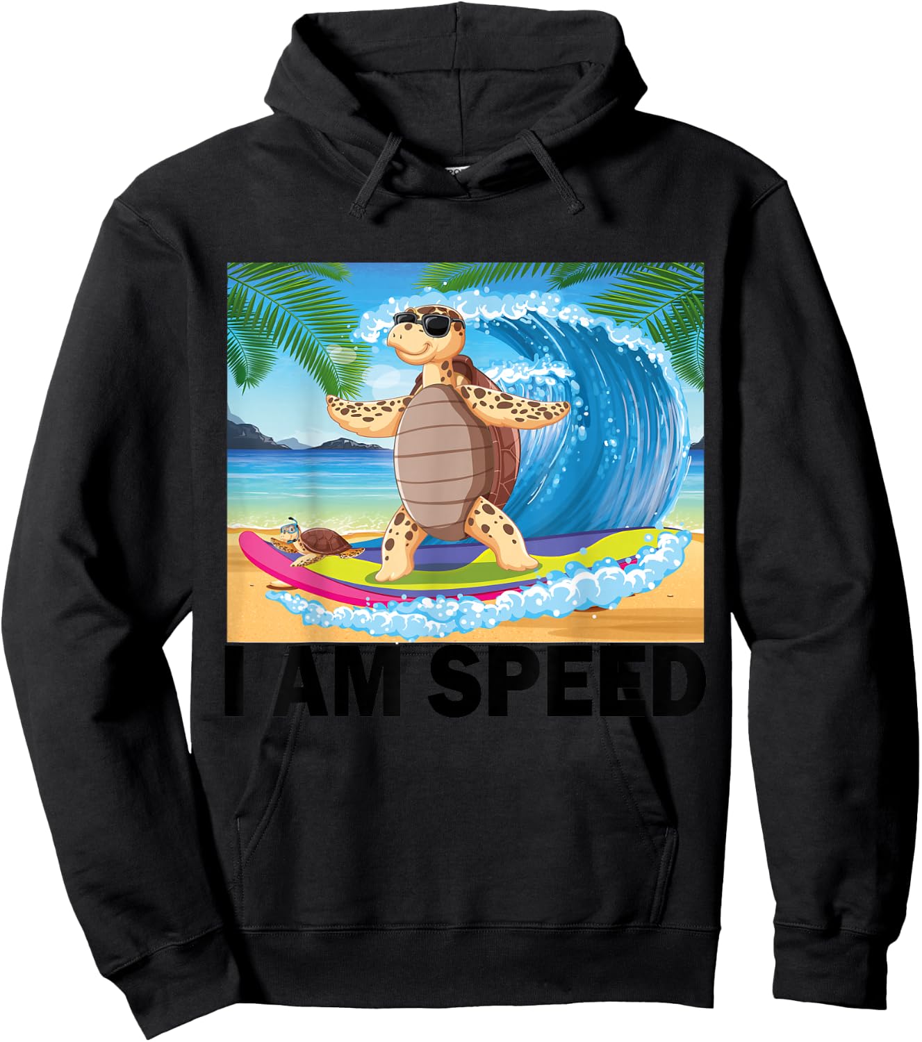 Funny Cute Tortoise I Am Speed Sarcastic Parmy Animal Humor Hoodie - Hoodie | Black