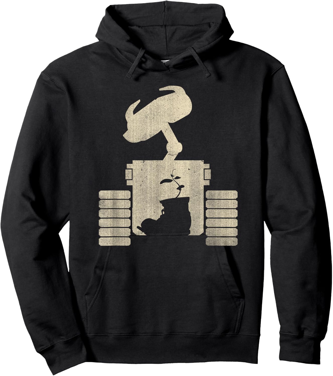 Disney Pixar WALL-E Plant In Shoe Distressed Silhouette Hoodie - Hoodie | Black