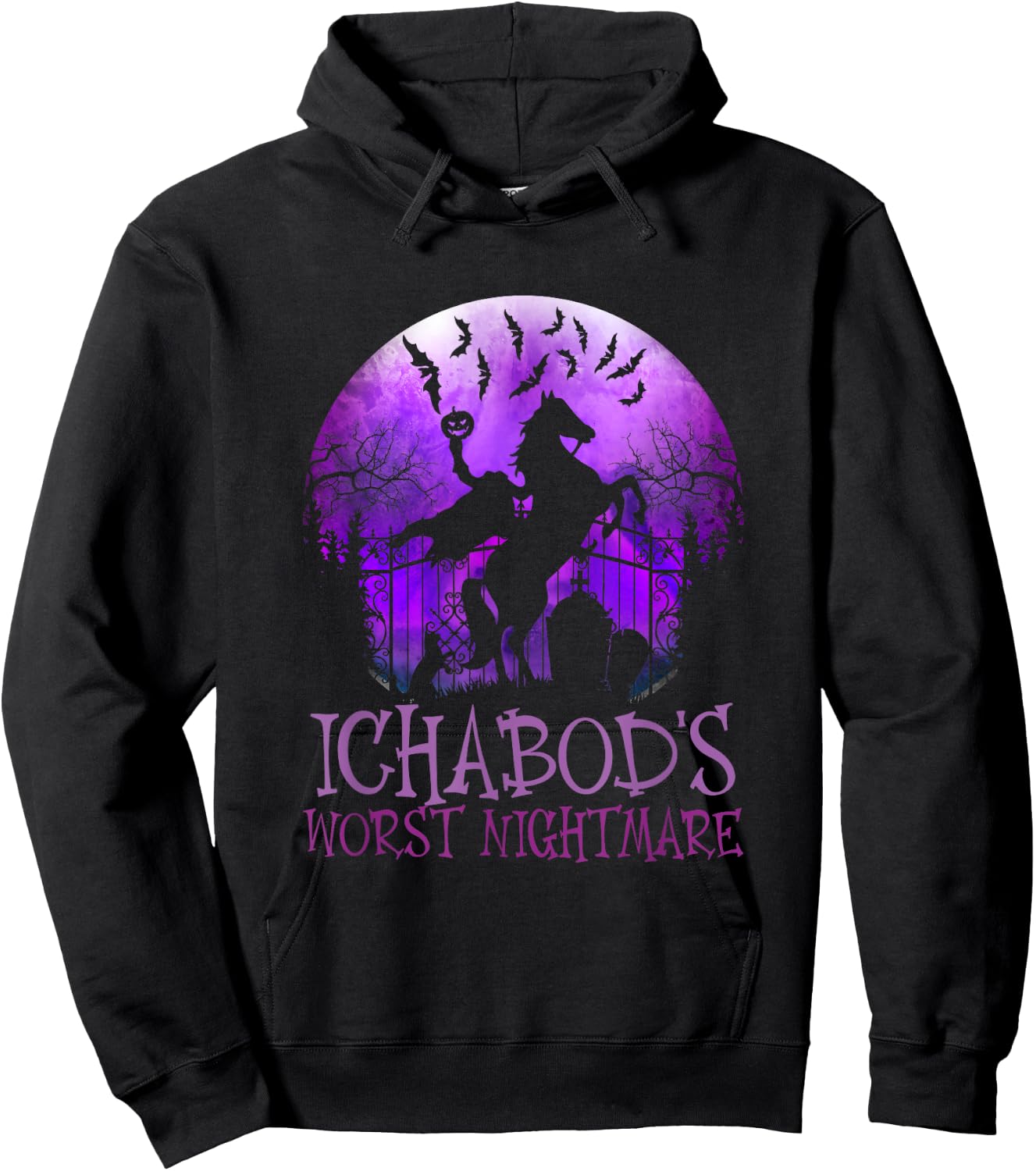 Ichabod's Worst Nightmare, Headless Horseman Halloween Hoodie - Hoodie | Black