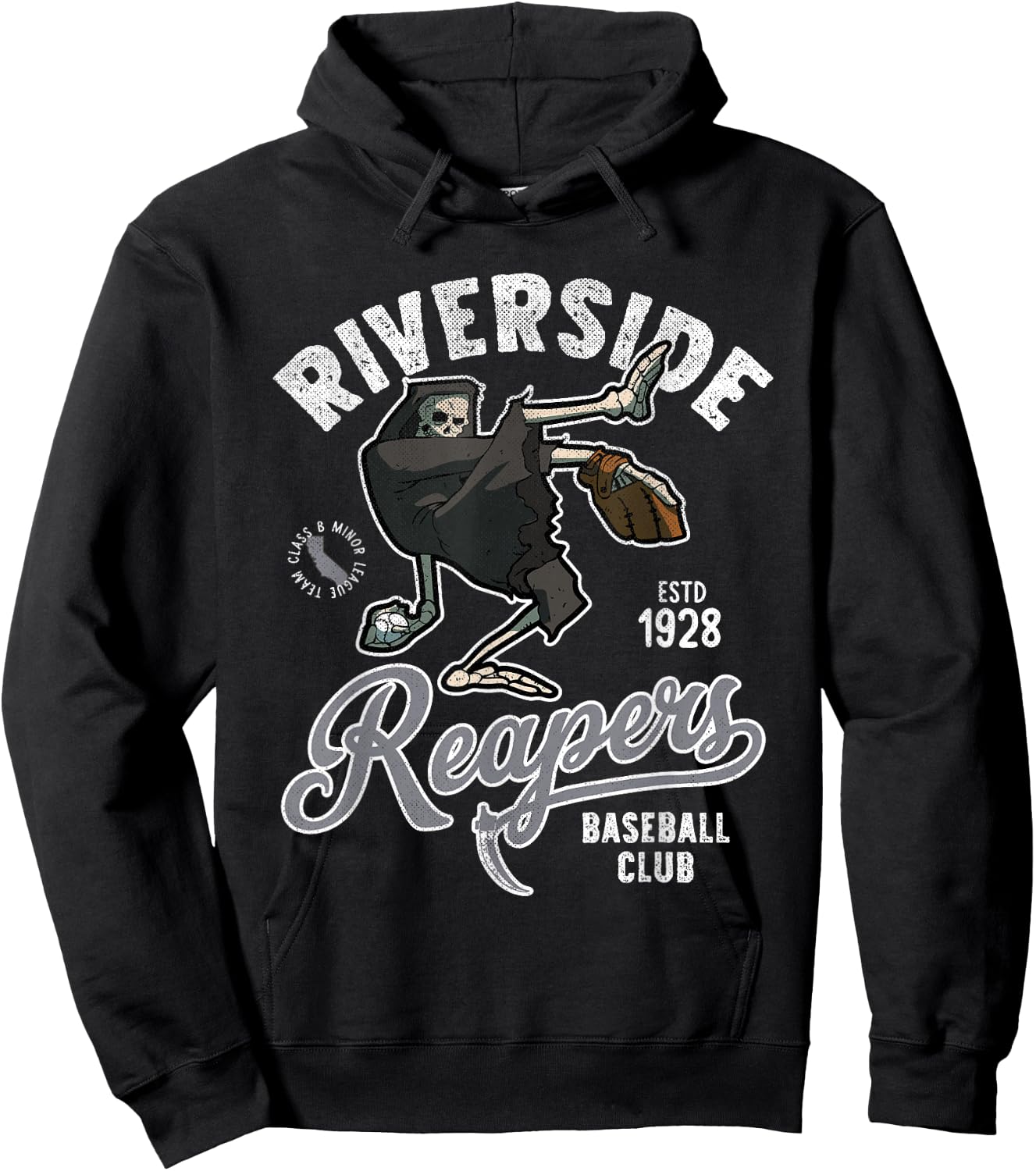 Riverside Grim Reapers Retro Minor League Baseball Team Hoodie - Hoodie | Black