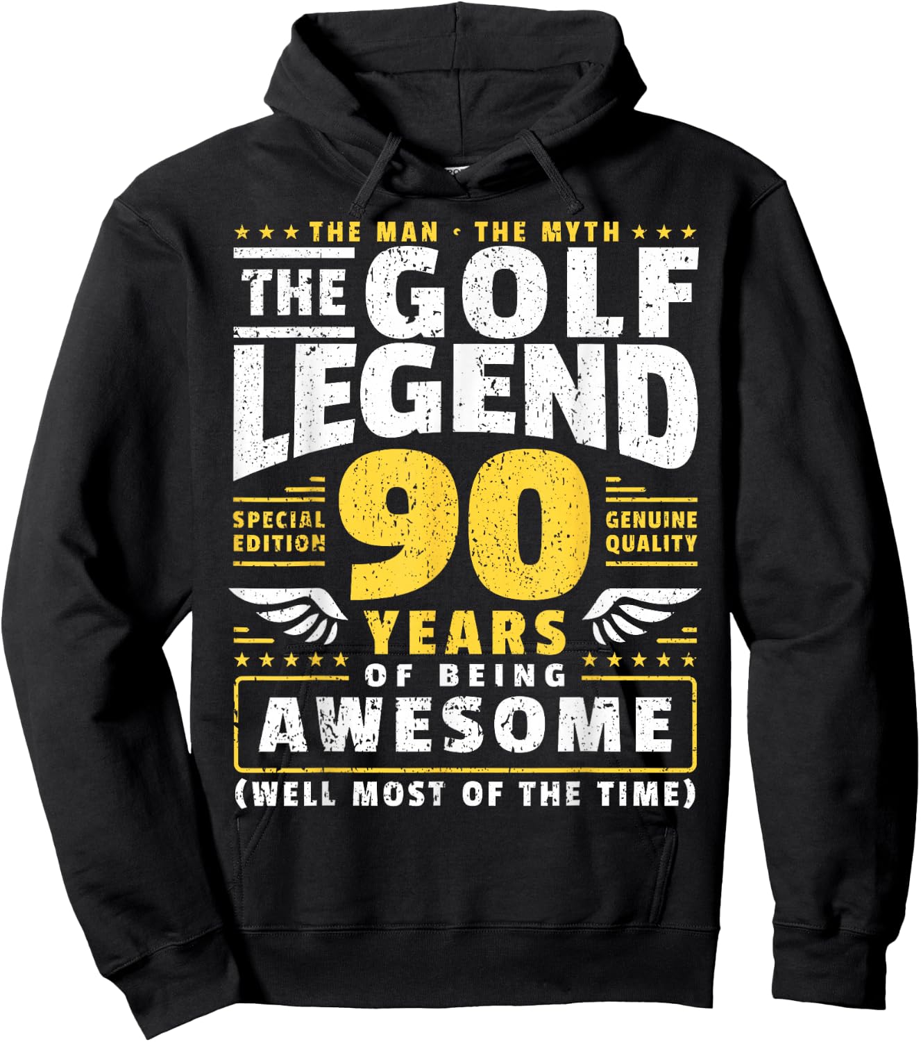 90th Birthday Golf Player 90 Years Old Golfer Hoodie - Hoodie | Black