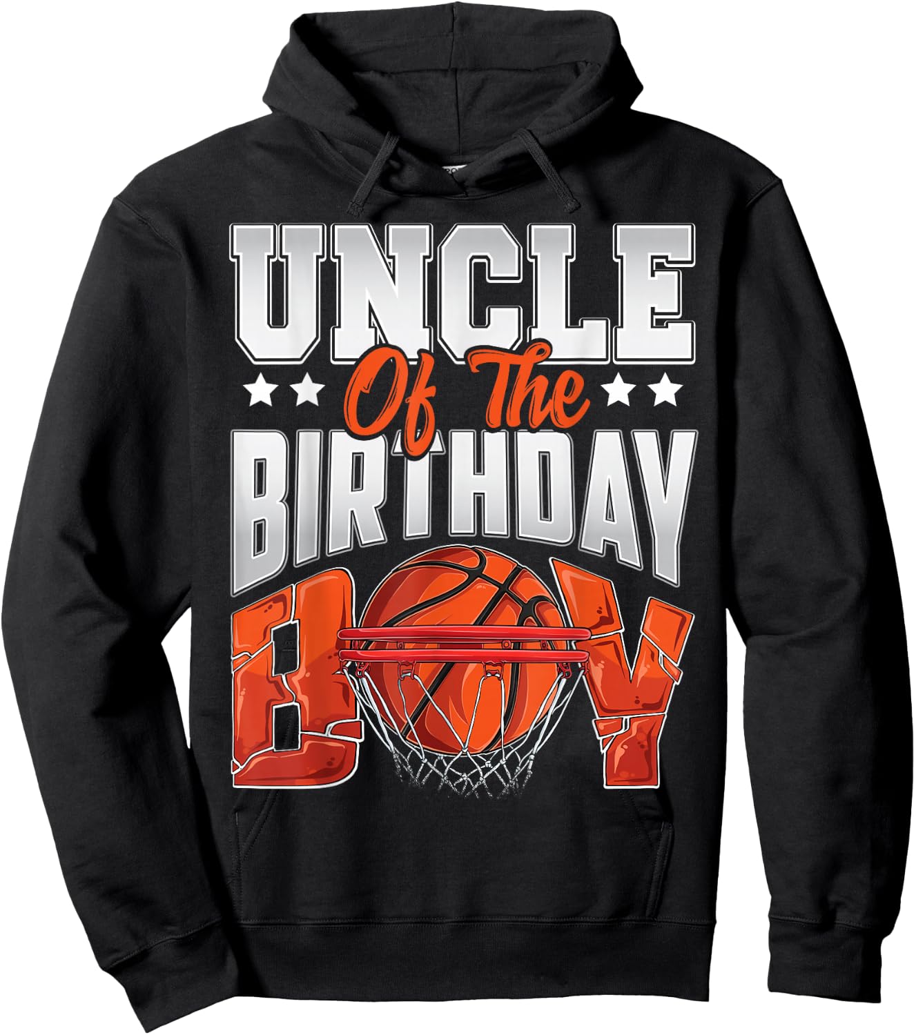 Uncle basketball birthday Boy Family Baller b-day Party Hoodie - Hoodie | Black