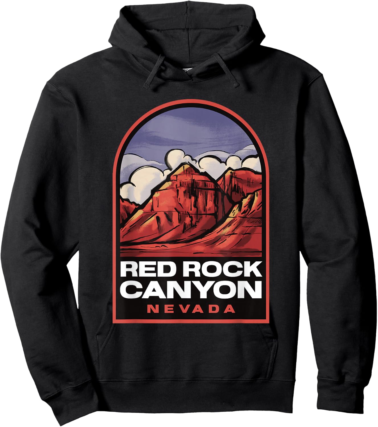Red Rock Canyon Nevada Vintage Travel Hoodie - Hoodie | Black