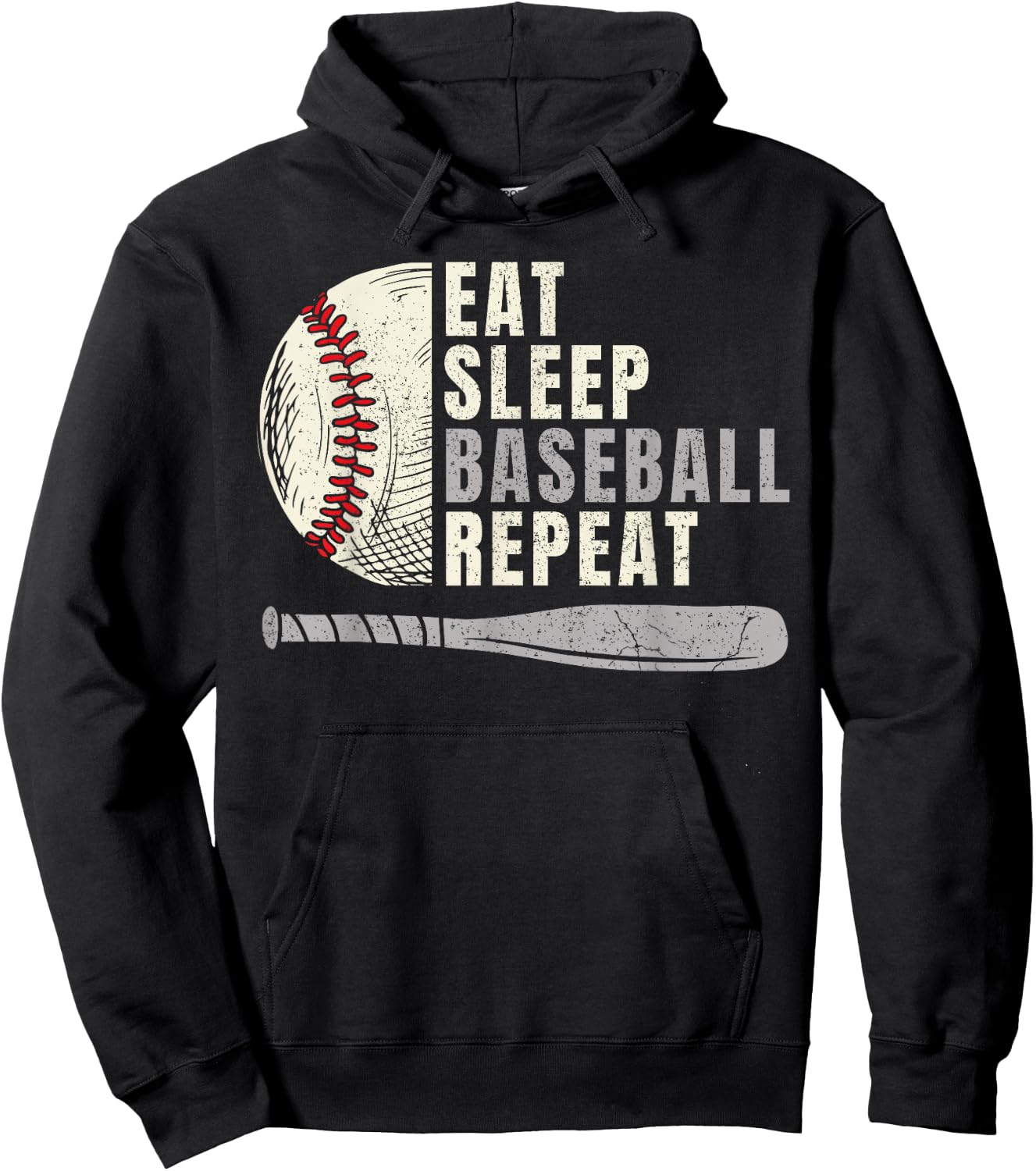 Eat Sleep Baseball Repeat Funny Baseball Player Hoodie - Hoodie | Black