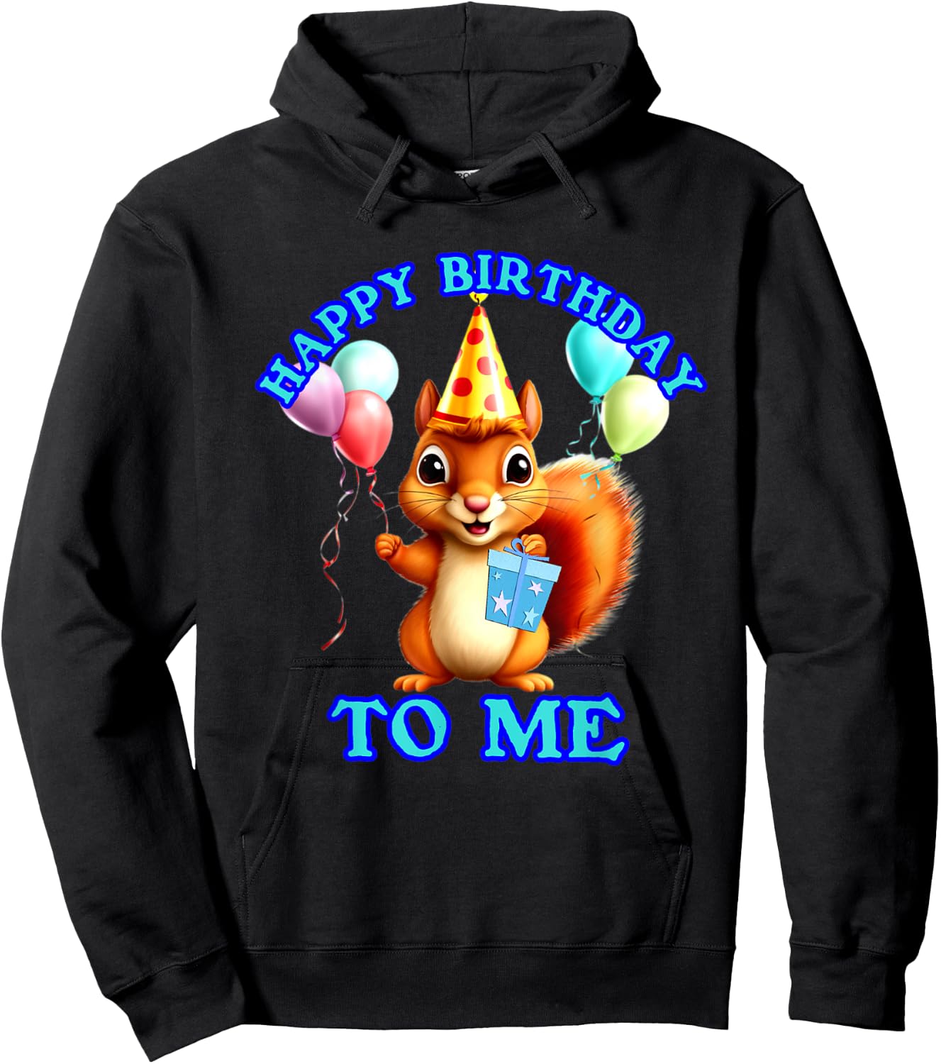 Squirrel My Birthday Squirrel Lover Birthday Animal Design Hoodie - Hoodie | Black