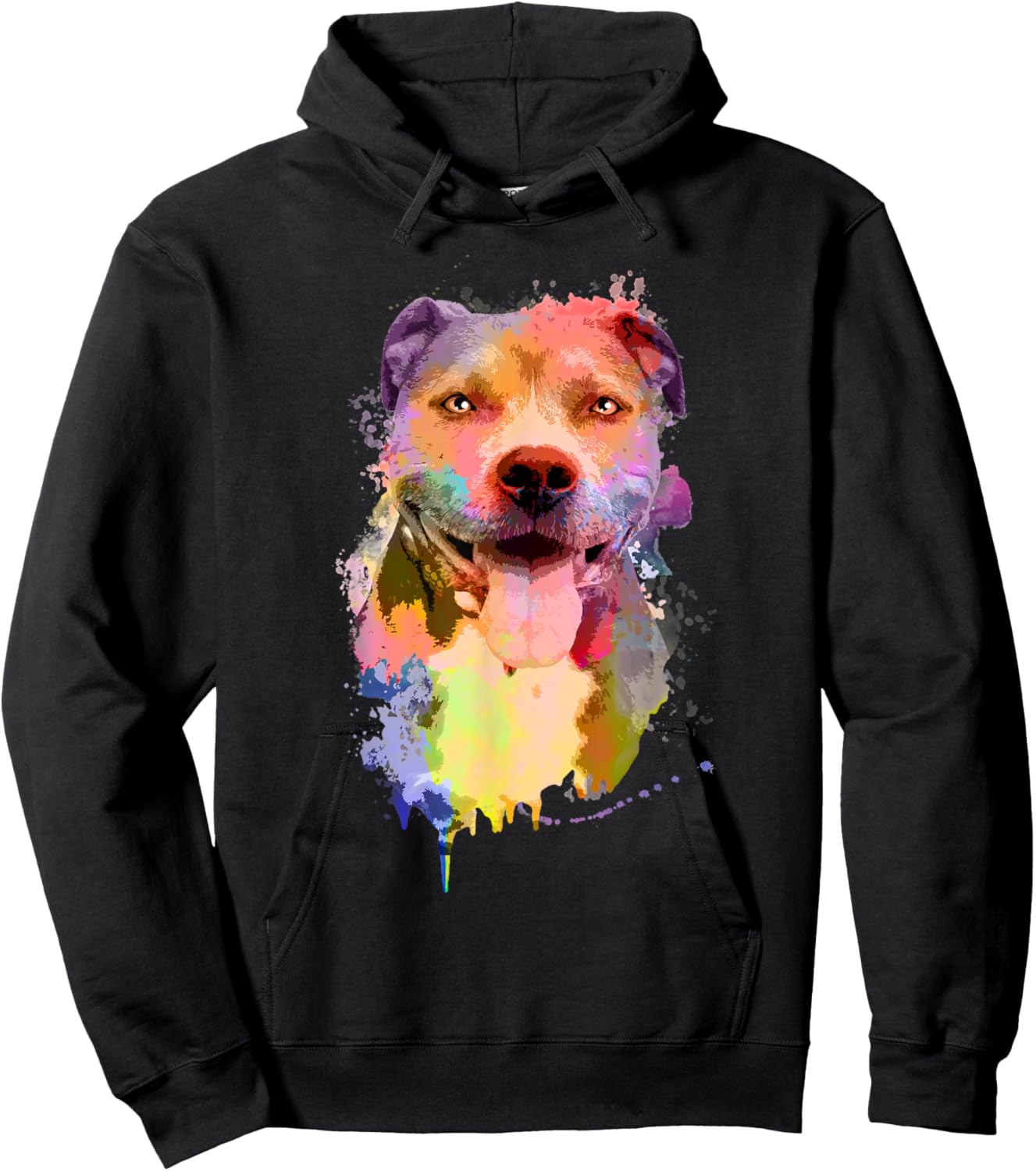 Cool Pitbull Women Artistic Watercolor Pitbull Owner Hoodie - Hoodie | Black