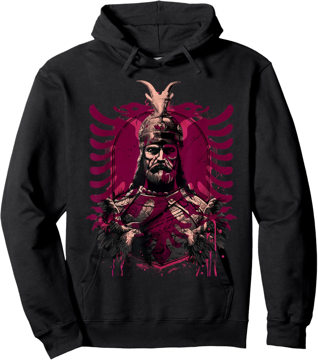 Skanderbeg Albanian National Hero Eagle Kosovo Albanian Hoodie - Hoodie | Black