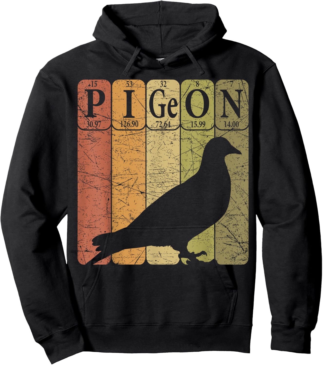Pigeon Periodic Table Elements Birdwatching Ornithology Hoodie - Hoodie | Black