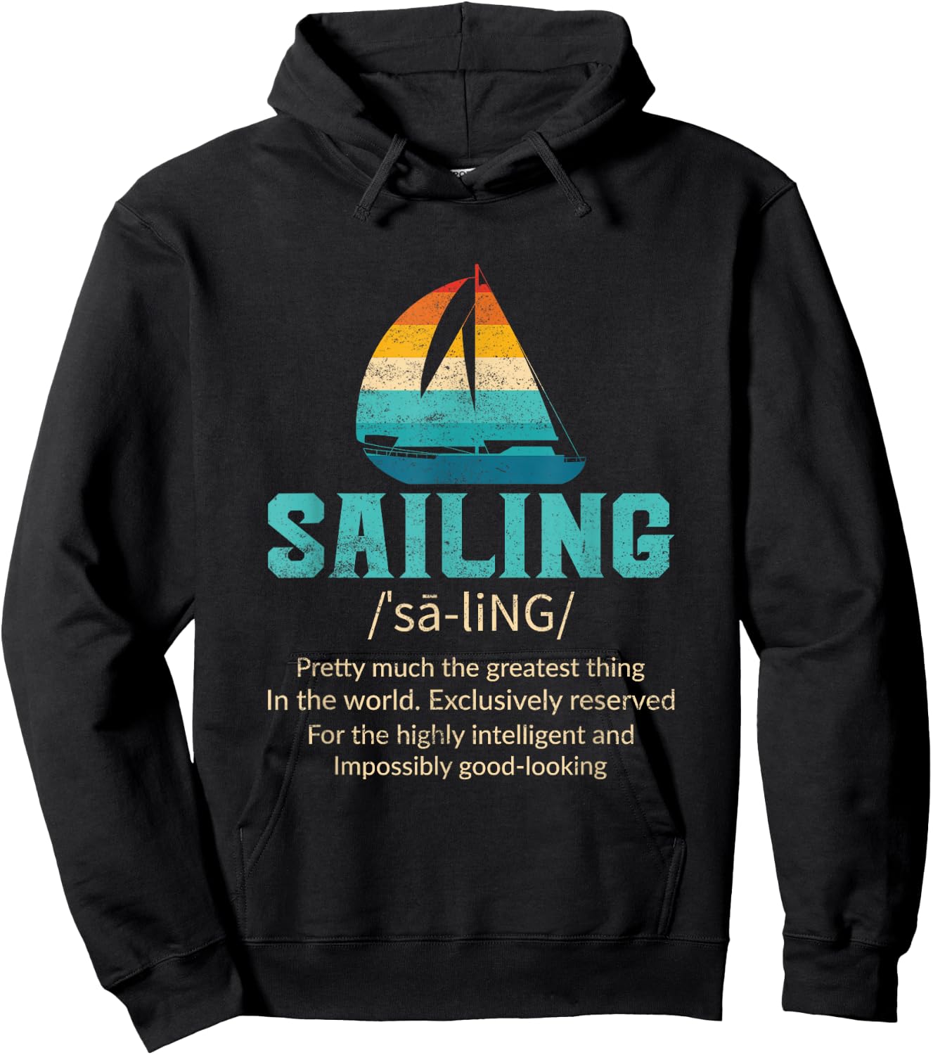 Funny Sailing Art For Dad Men Sailing Sailor Sail Sailboat Hoodie - Hoodie | Black