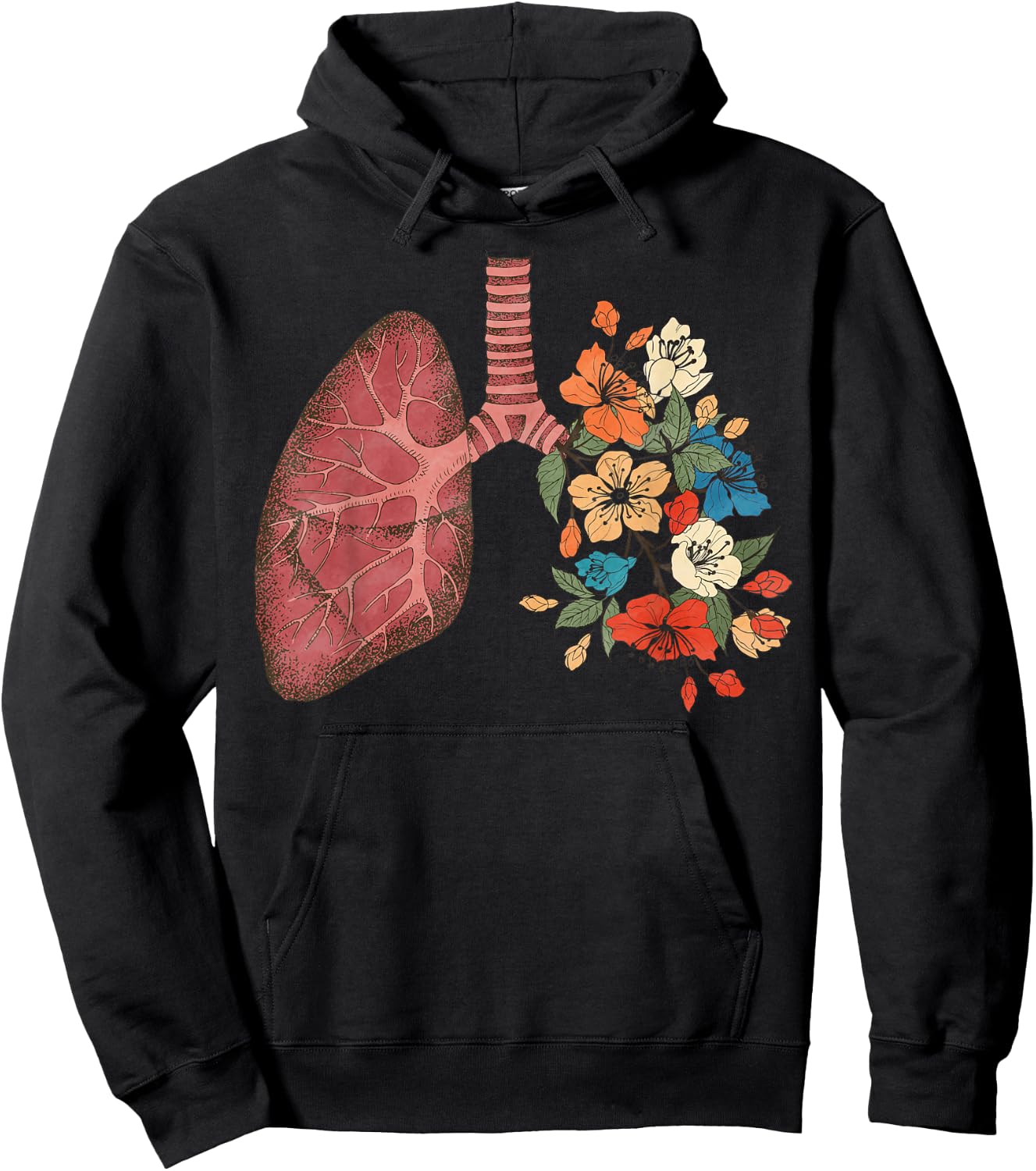 Pulmonologist Floral Lung Anatomy Respiratory Therapist Life Hoodie - Hoodie | Black