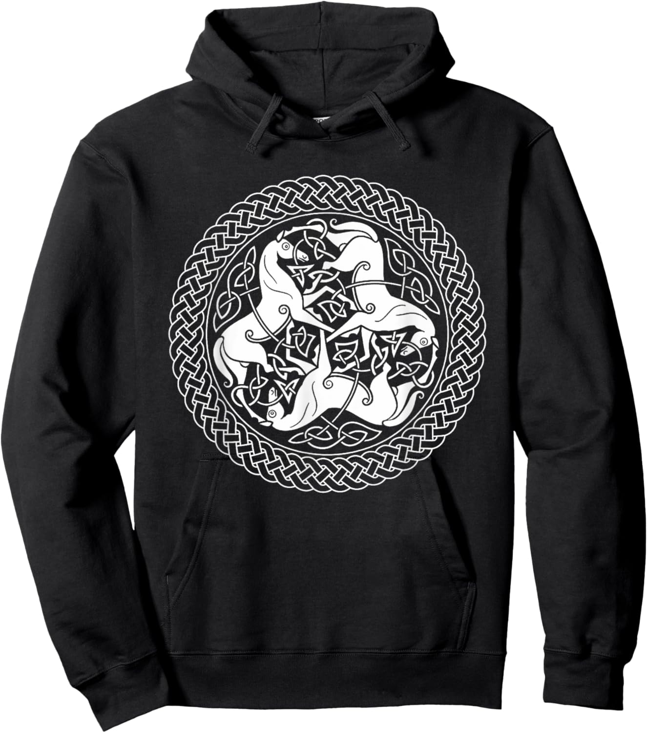 Epona Celtic Horse Knot Ring Hoodie - Hoodie | Black