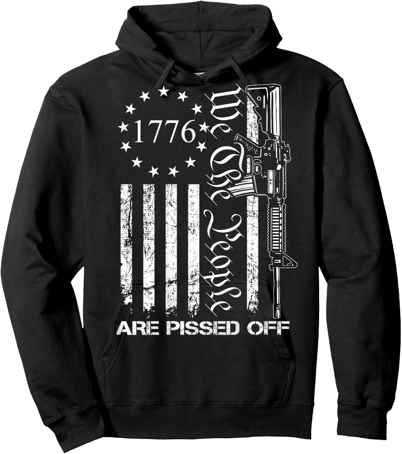 We The People are Pissed Off - AR15 Pro Gun Rights - ON Back Small Hoodie - Hoodie | Black