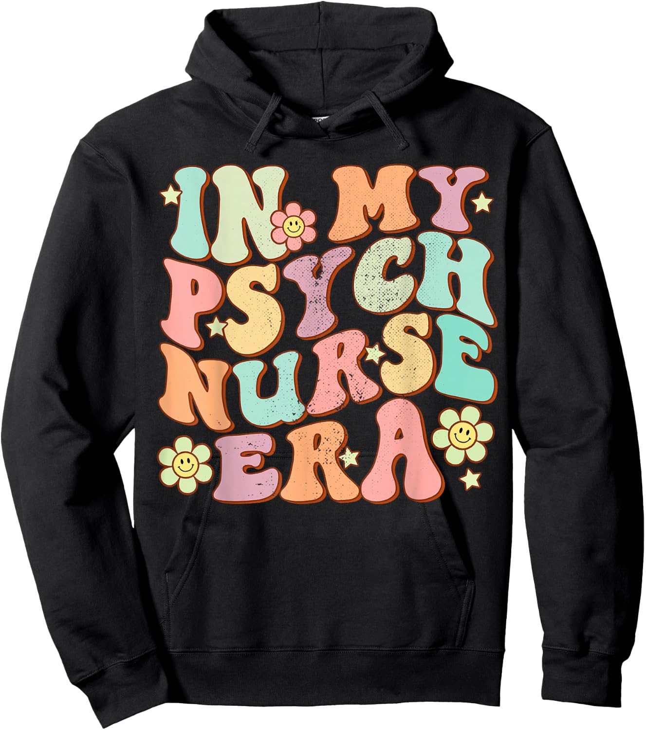 In My Psych Nurse Era Psychiatric Nursing Groovy Retro Funny Hoodie - Hoodie | Black