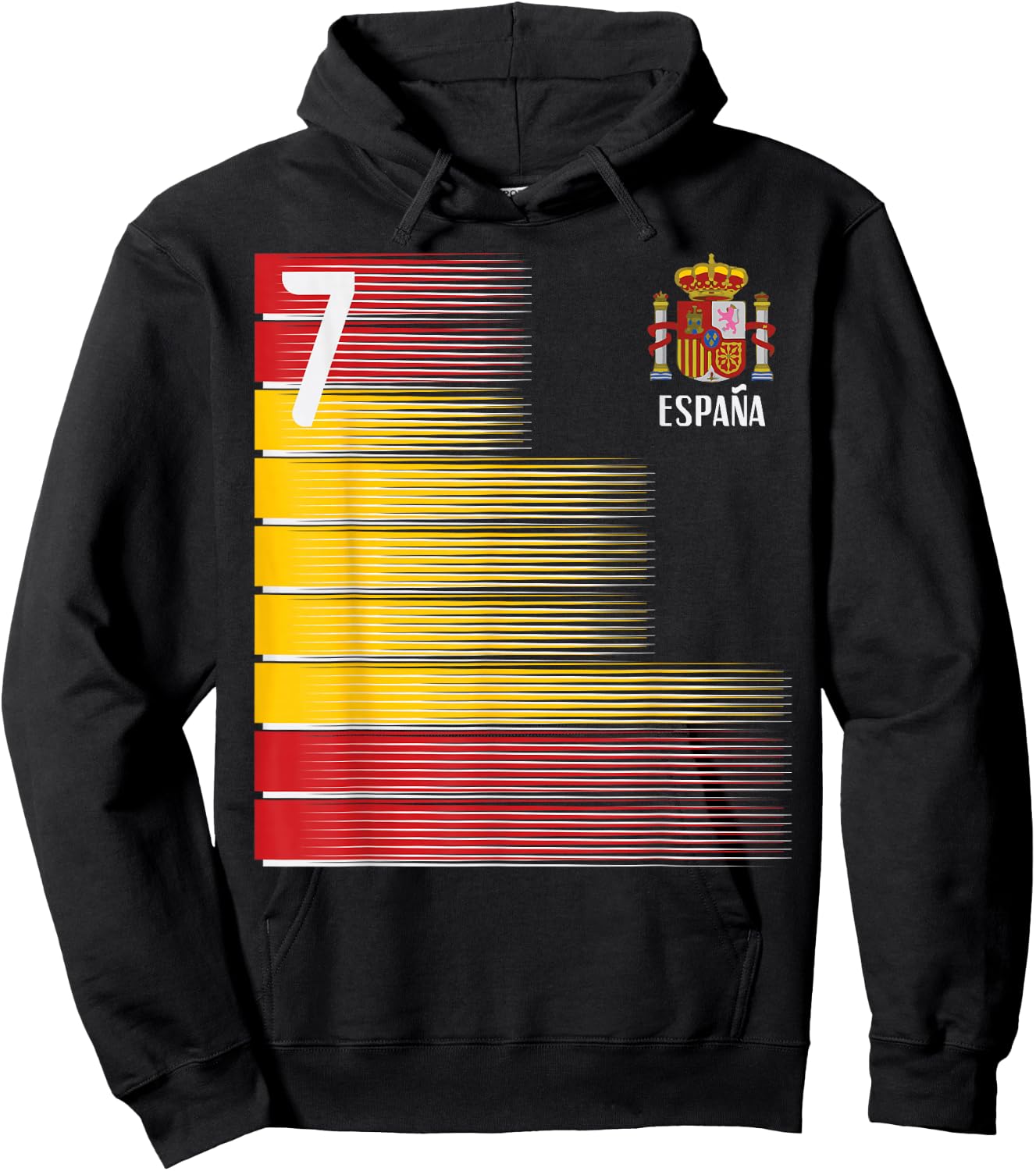 Spain Number 7 Espana Spanish Soccer Fan Men Women Kids Boys Hoodie - Hoodie | Black