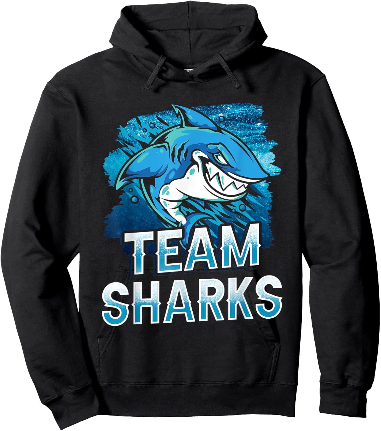 Team Sharks Teeth Shark Lover Animal Hoodie - Hoodie | Black